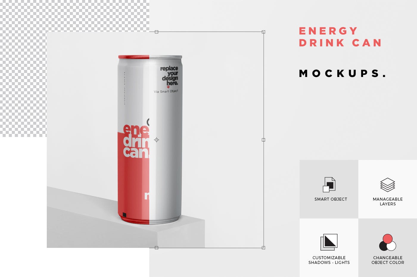 能量饮料易拉罐罐头外观设计第一素材精选模板 Energy Drink Can Mock-Up – 250 ml插图(5)