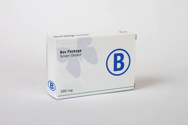 药品纸盒包装外观设计第一素材精选模板 Box Package Mock Up插图(3)