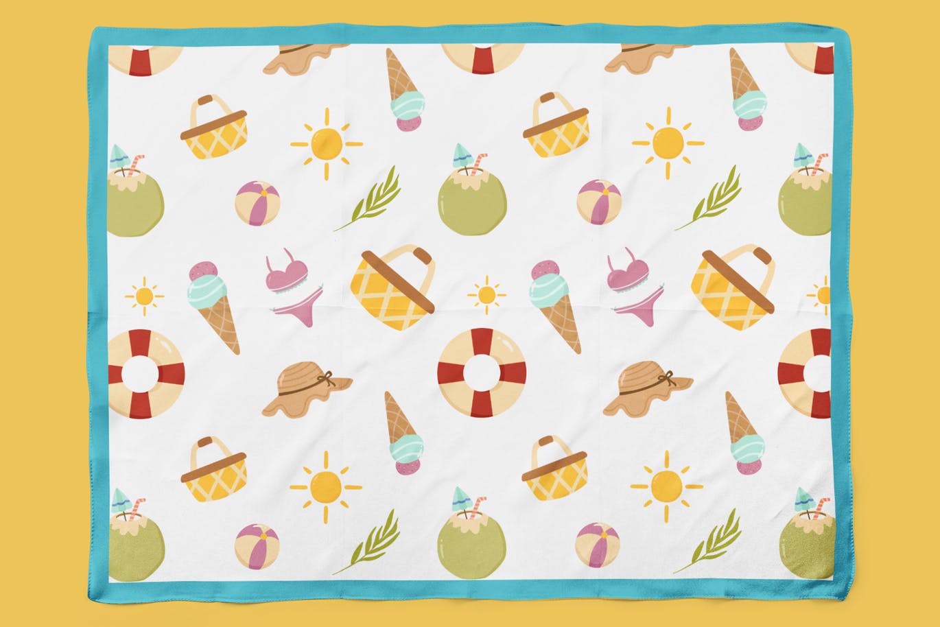 夏日缤纷元素手绘图案无缝背景素材 Playful Summer Seamless Patterns插图3