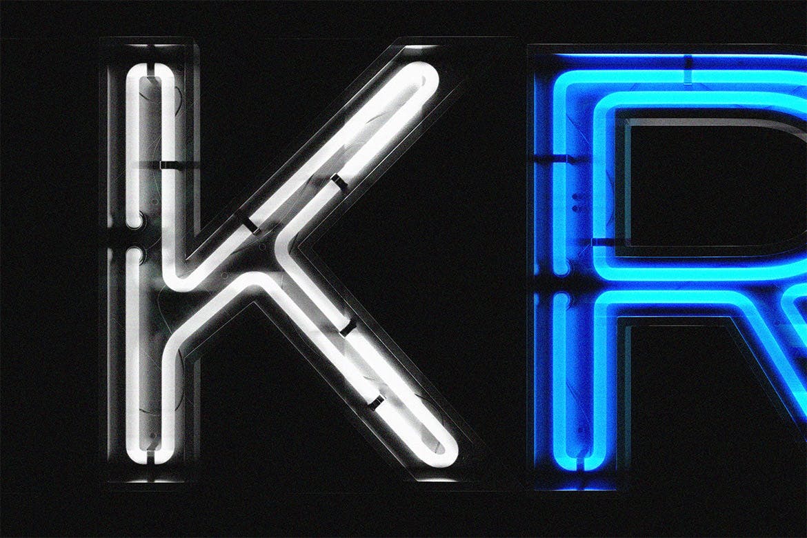 26个3D风格霓虹灯字母设计PSD模板 Neon Alphabet Kit插图4
