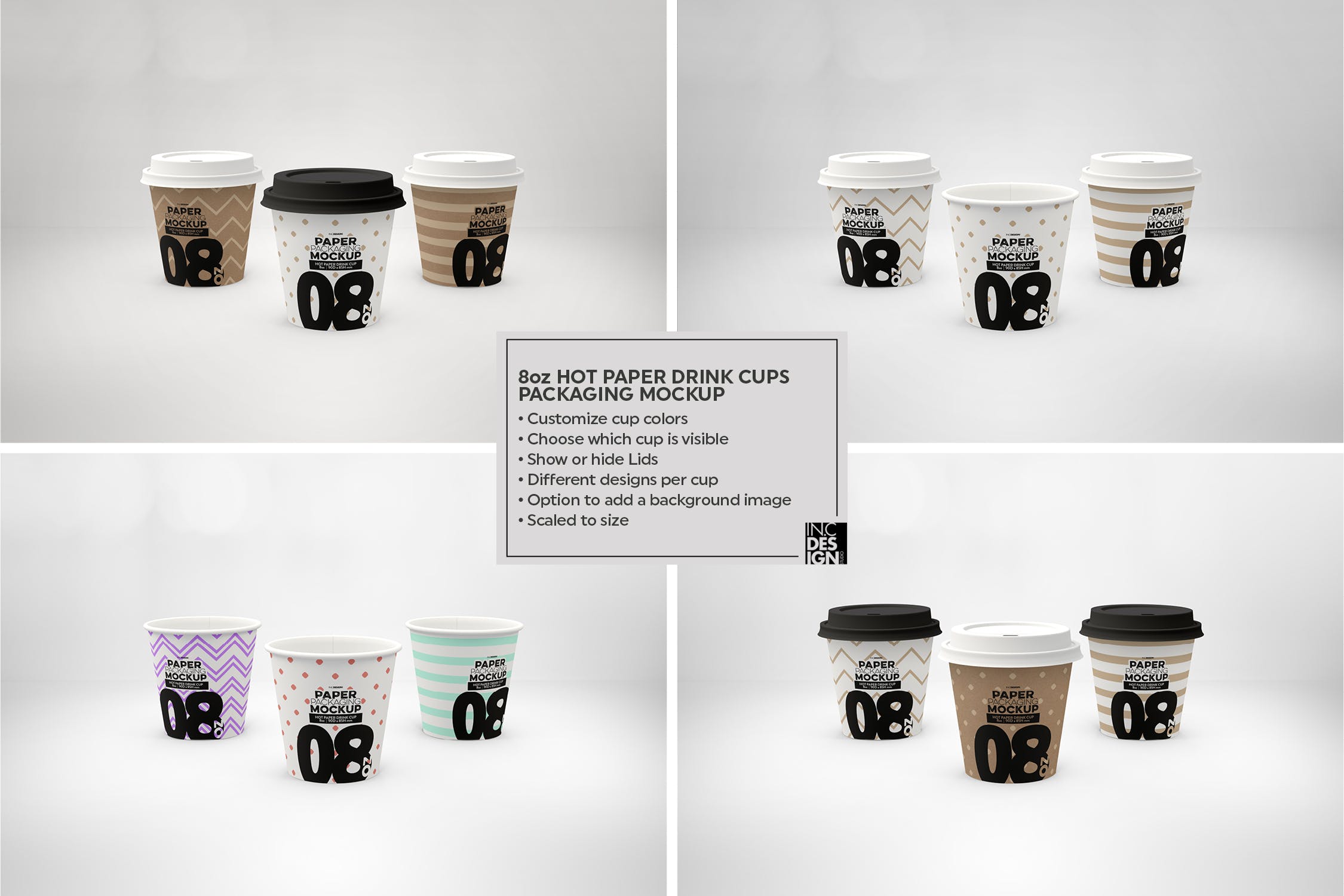 热饮一次性纸杯外观设计蚂蚁素材精选 Paper Hot Drink Cups Packaging Mockup插图(15)