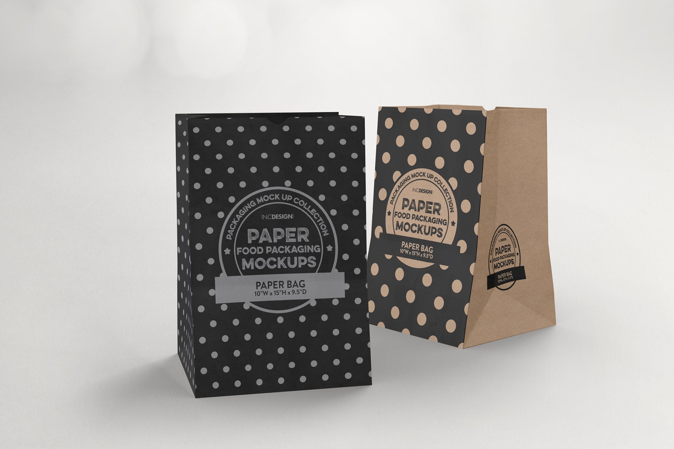 杂货纸袋包装设计效果图蚂蚁素材精选 Grocery Paper Bags Packaging Mockup插图(2)