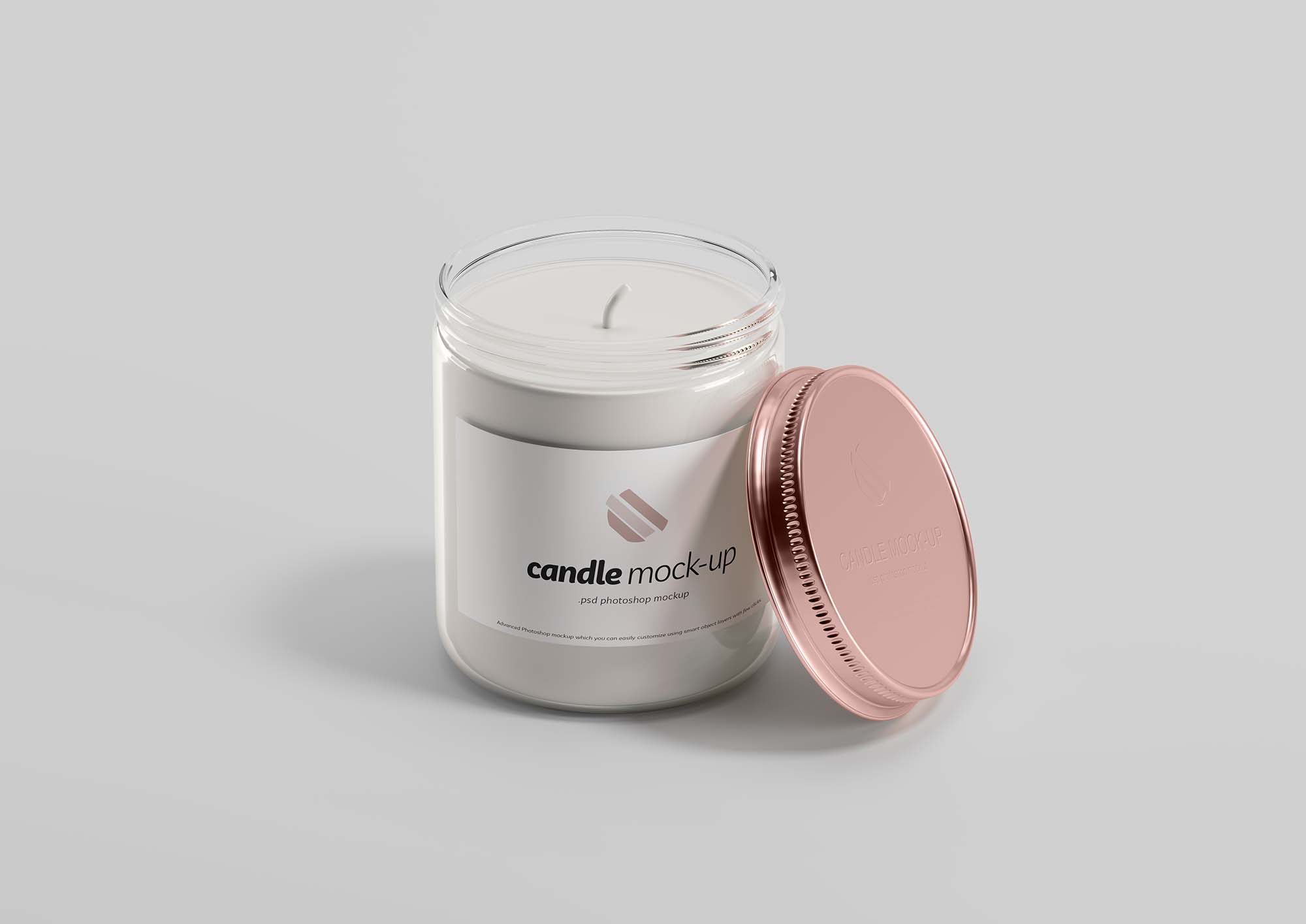 蜡烛罐包装外观设计蚂蚁素材精选模板 Branded Candle Mockup插图