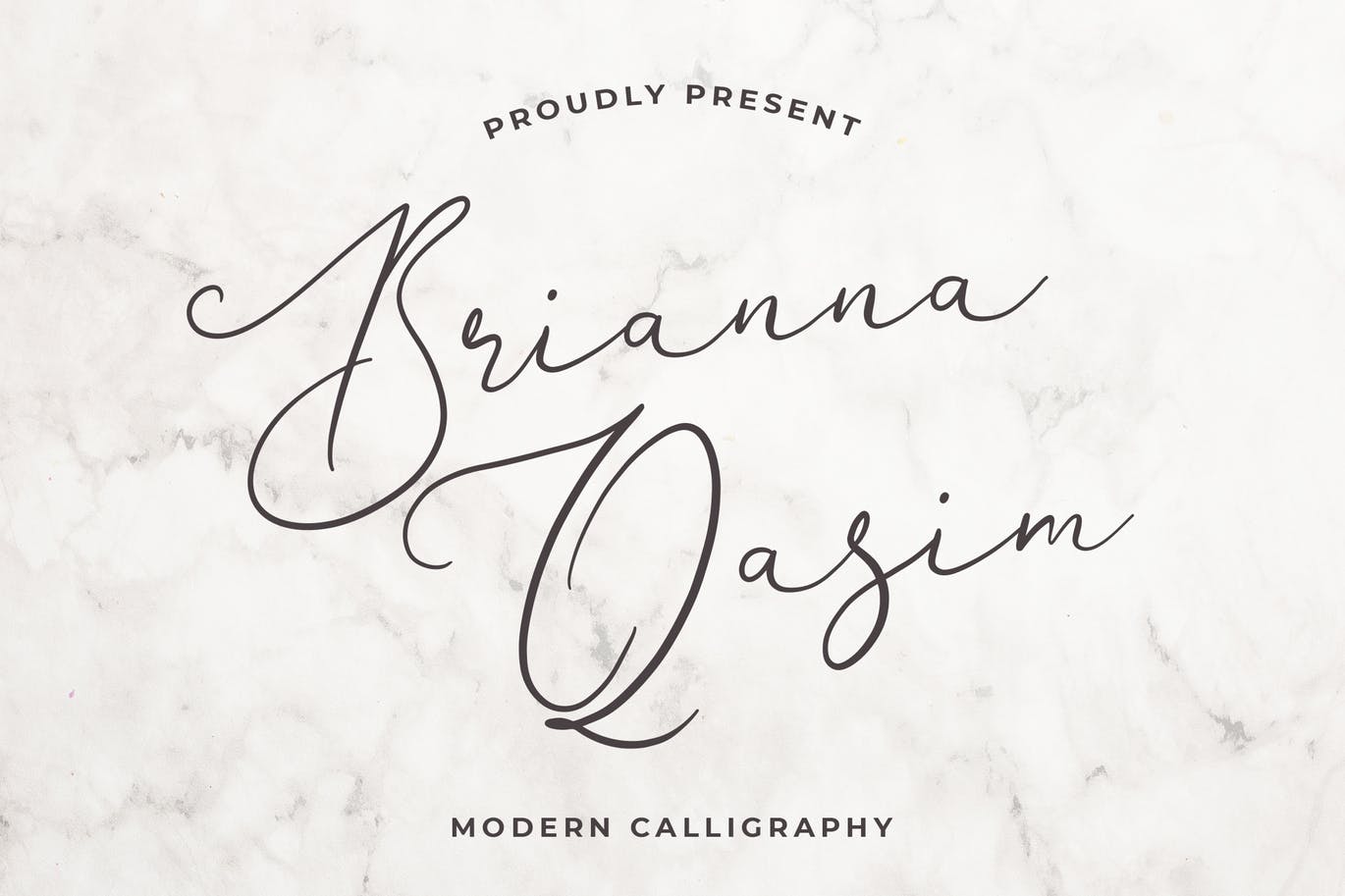 独特手写连笔书法英文字体蚂蚁素材精选 Brianna Qasim Beautiful Calligraphy Font插图