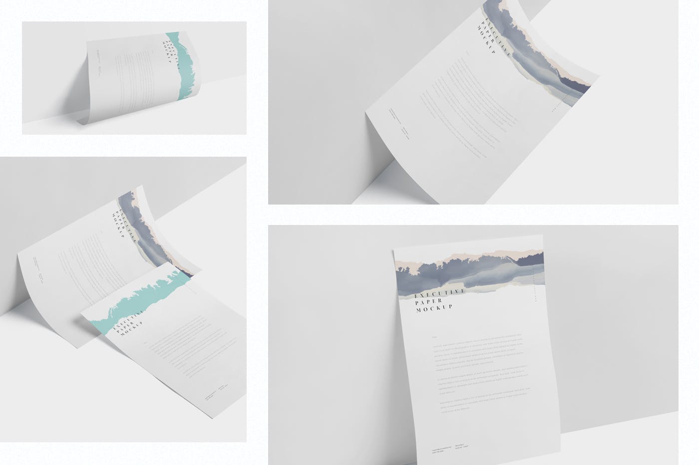 企业宣传单张设计效果图样机大洋岛精选 Executive Paper Mockup – 7×10 Inch Size插图1
