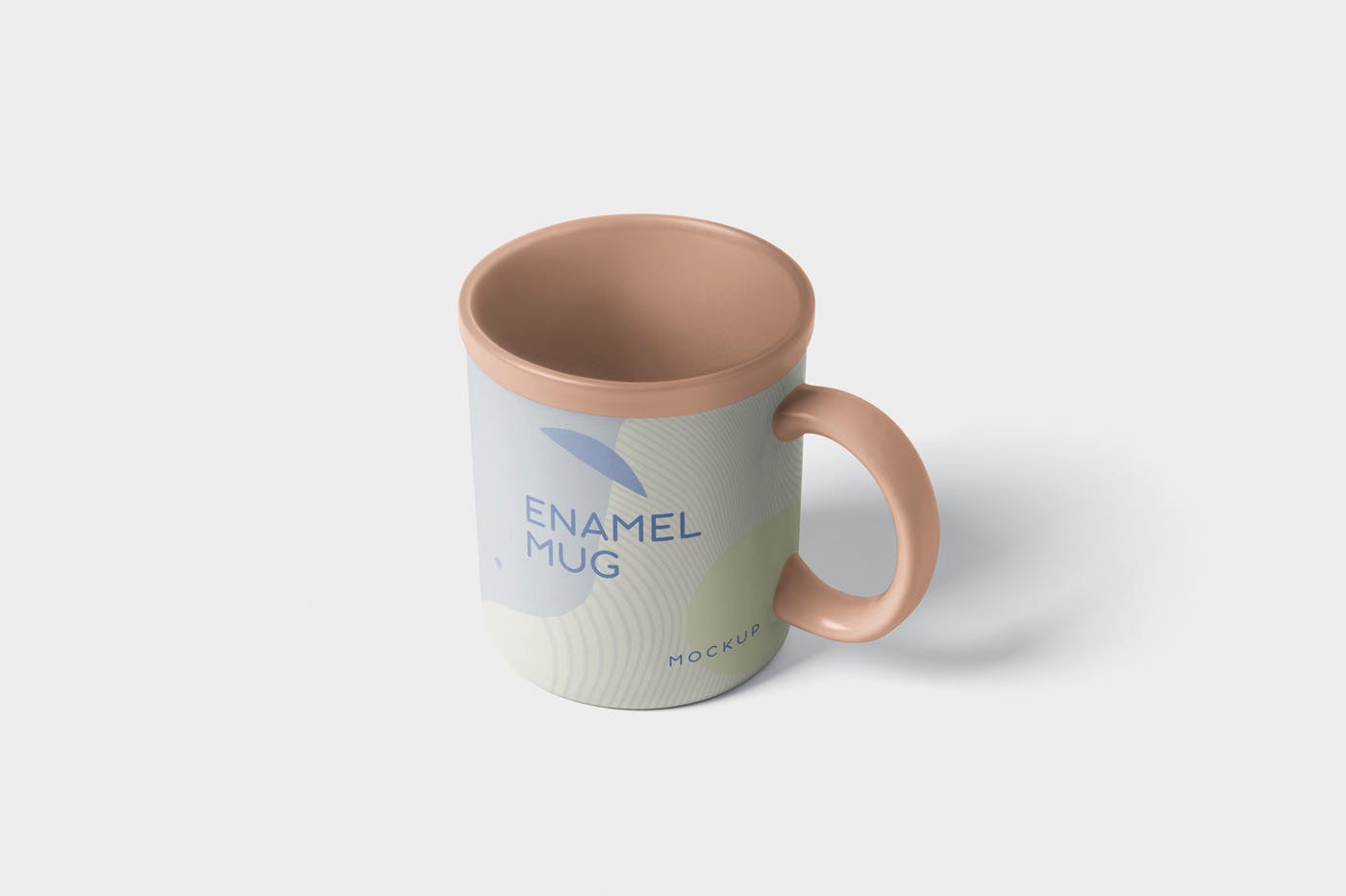 带把手圆形搪瓷杯马克杯图案设计第一素材精选 Round Enamel Mug Mockup With Handle插图(2)