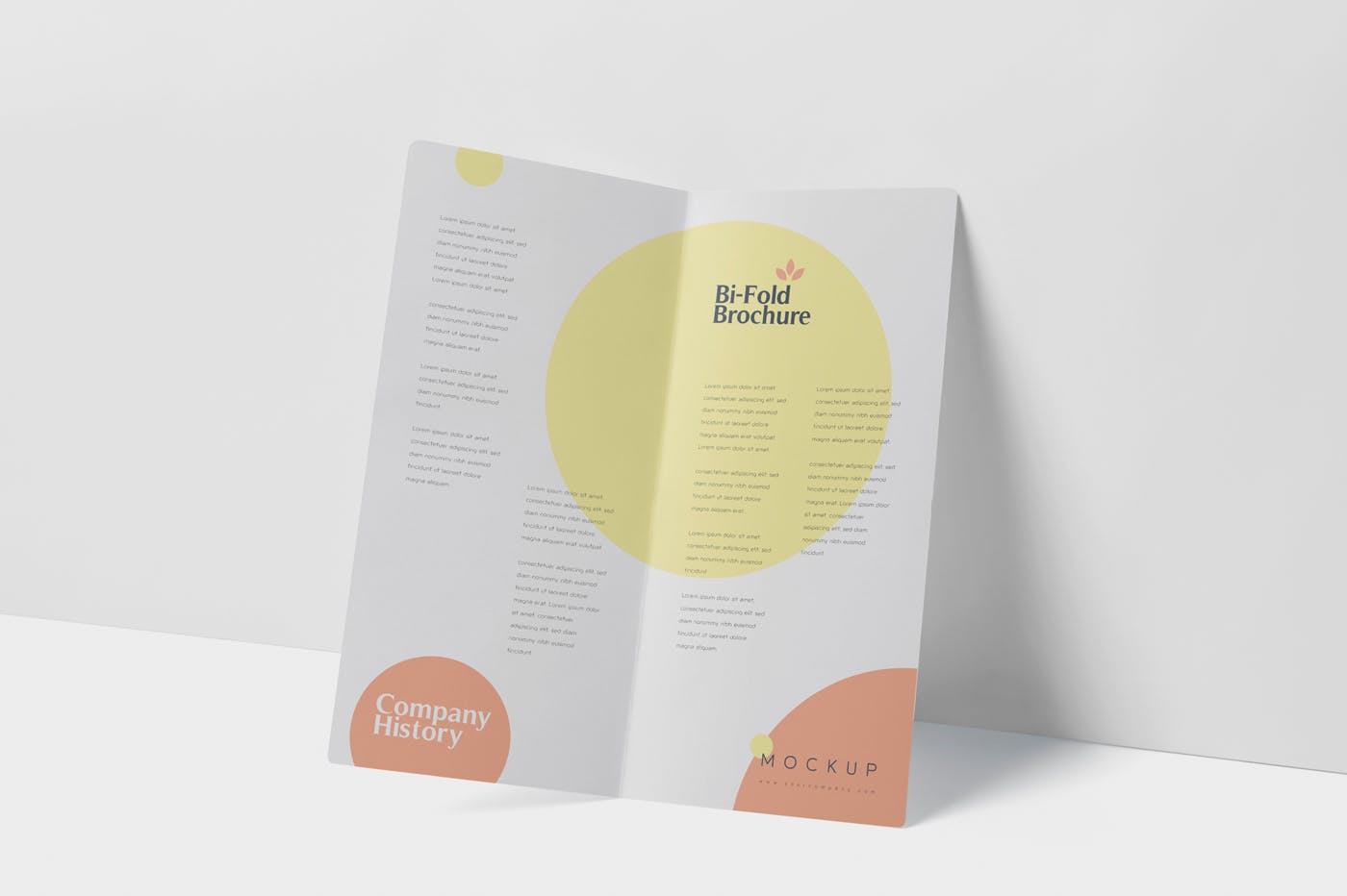 圆角设计风格对折企业传单设计样机第一素材精选 DL Bi-Fold Brochure Mock-Up Set – Round Corner插图(2)
