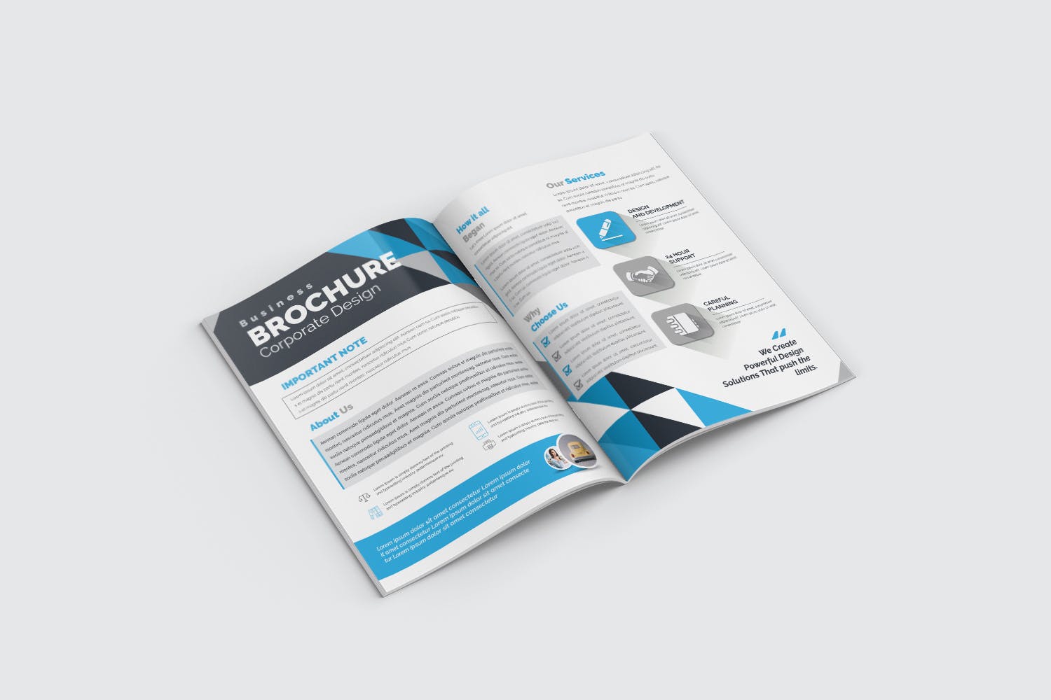 双折页企业宣传册设计模板 Bifold Brochure插图(3)