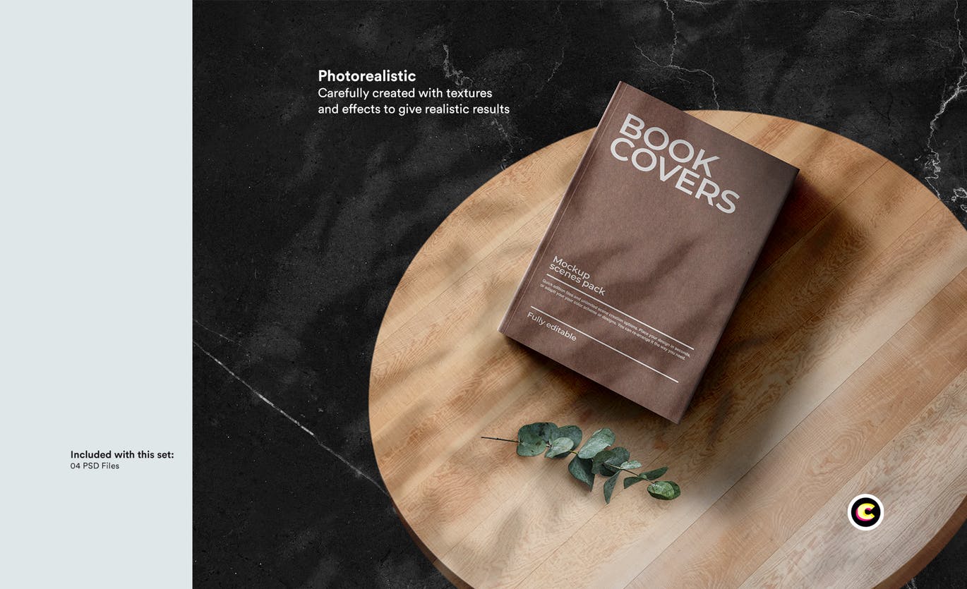 牛皮纸精装图书封面设计样机第一素材精选套件 Book Cover Mockups kit插图(1)
