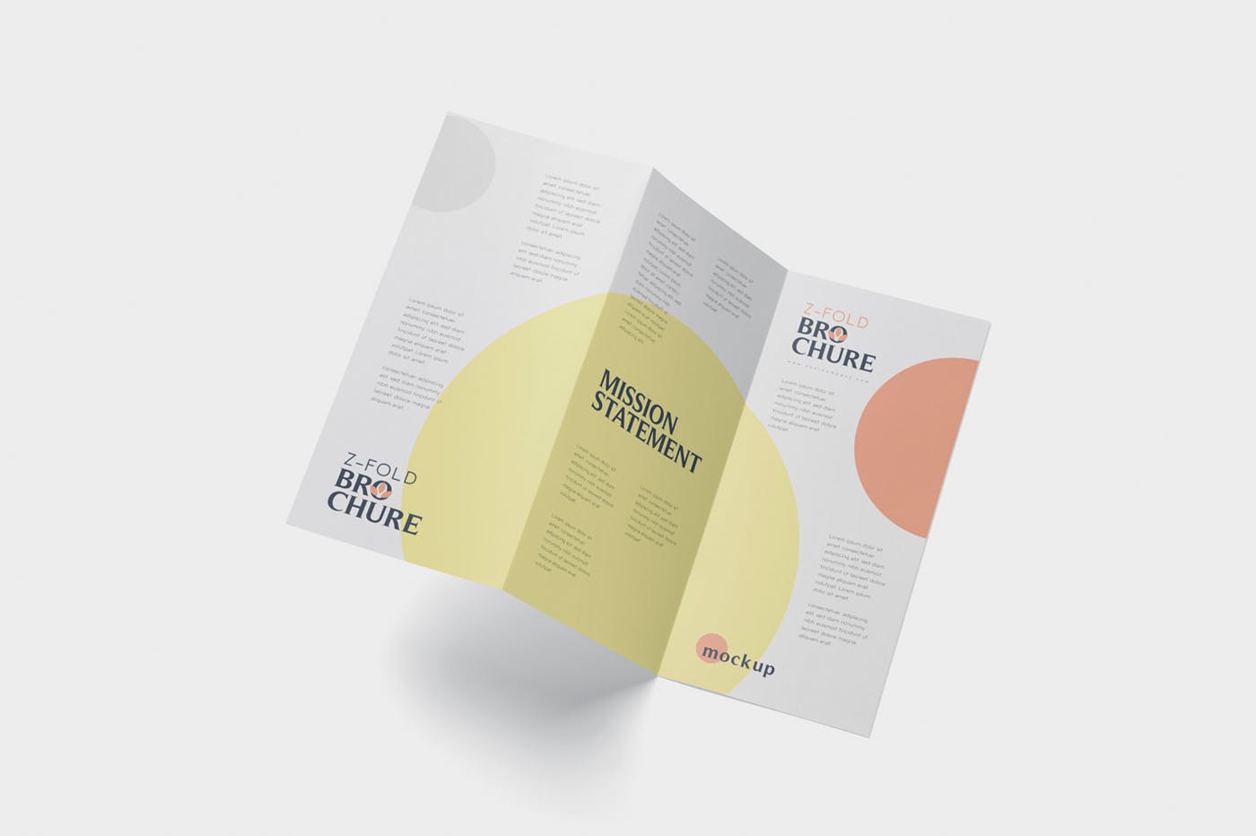 三折页设计风格企业传单/宣传单设计图样机蚂蚁素材精选 DL Z-Fold Brochure Mockup – 99 x 210 mm Size插图(3)