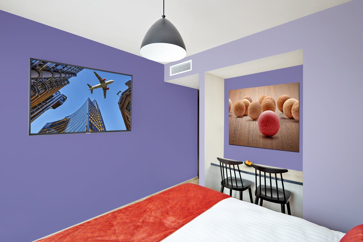 酒店房间装饰画框样机蚂蚁素材精选模板v01 Hotel-Room-01-Mockup插图(1)
