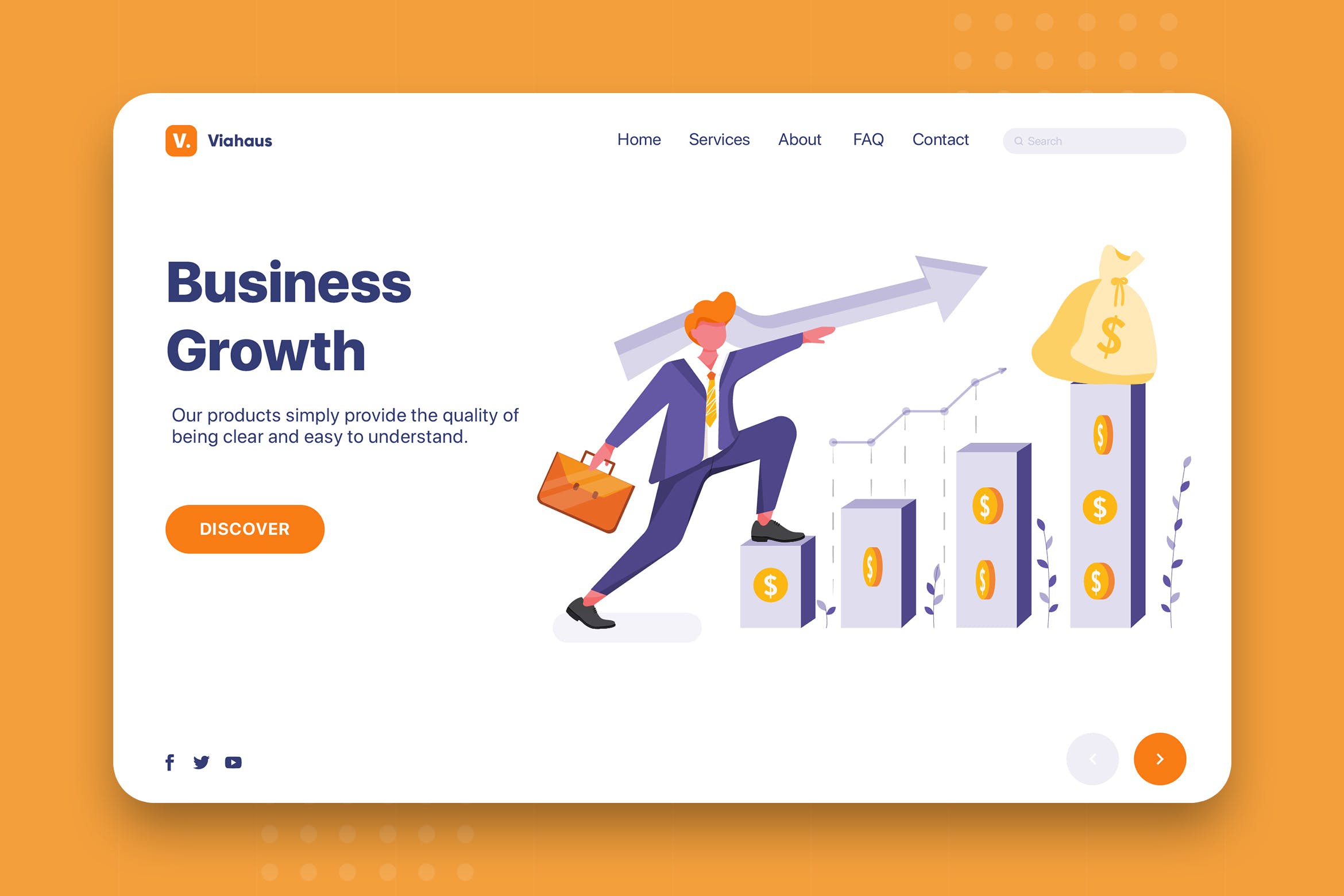 公司业务增长主题网站设计矢量插画 Business Growth – Corporate Web Header插图