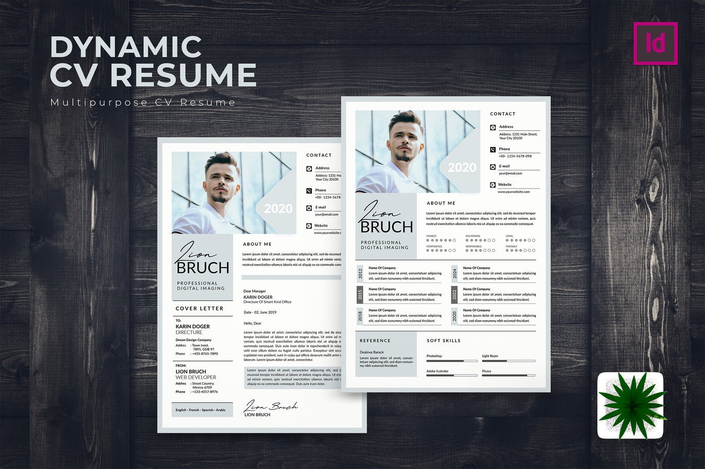 专业图形设计师电子第一素材精选简历模板 Dynamic CV Resume插图