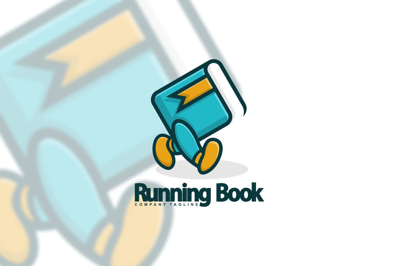 图书出版图书阅读主题“会行走”的书Logo设计第一素材精选模板 Running Book插图