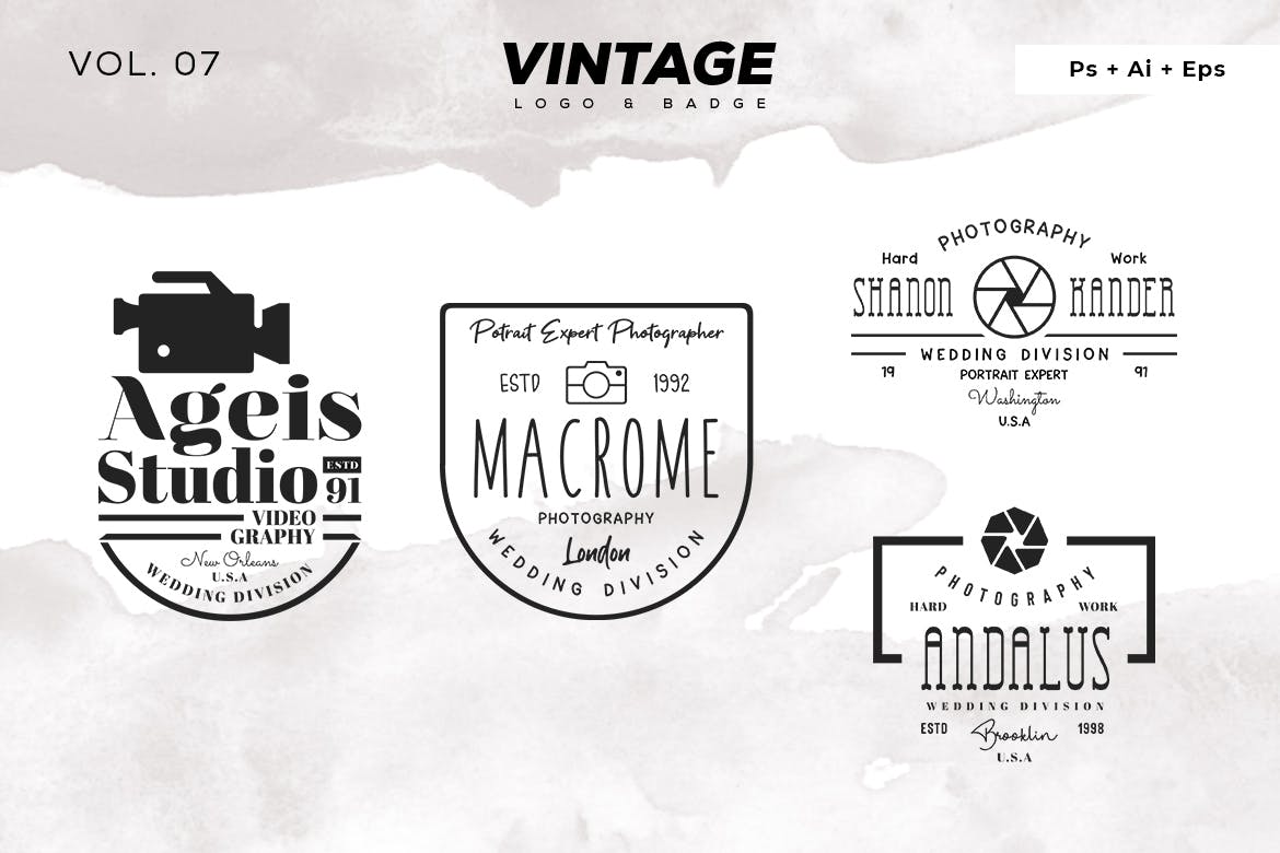 欧美复古设计风格品牌第一素材精选LOGO商标模板v7 Vintage Logo & Badge Vol. 7插图