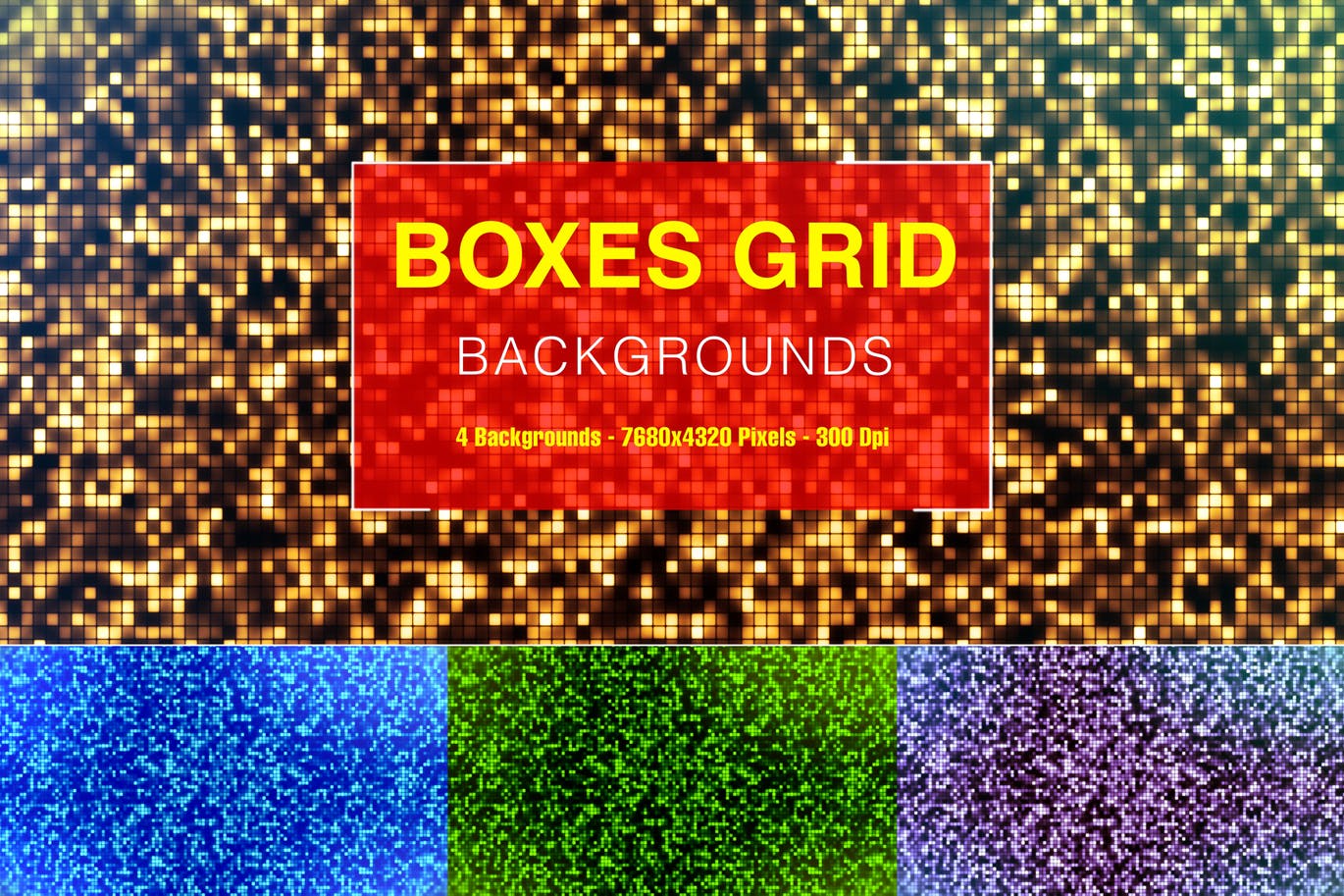 8K超高清分辨率方框网格像素背景图素材 Boxes Grid插图