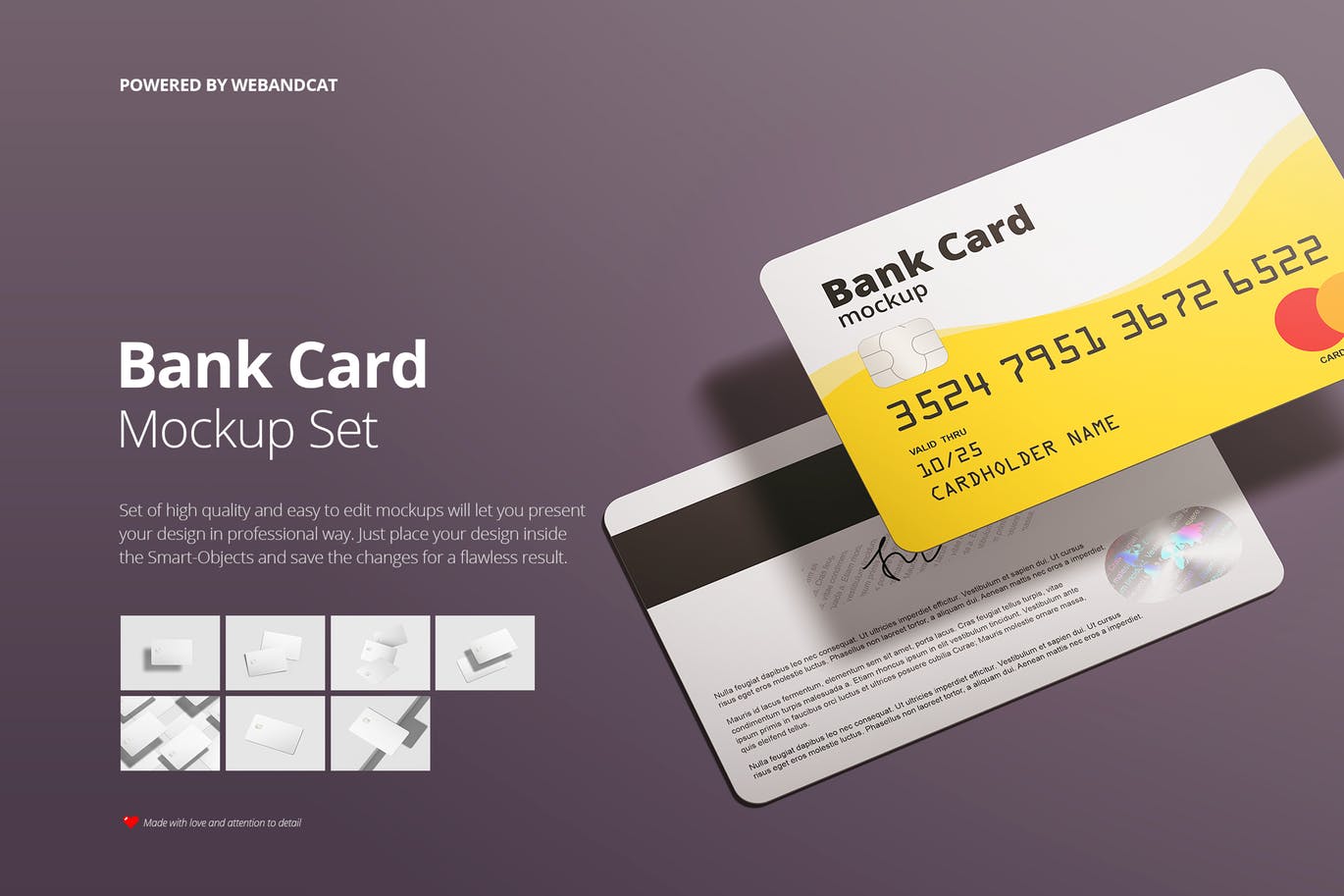 银行卡/会员卡版面设计效果图第一素材精选模板 Bank / Membership Card Mockup插图