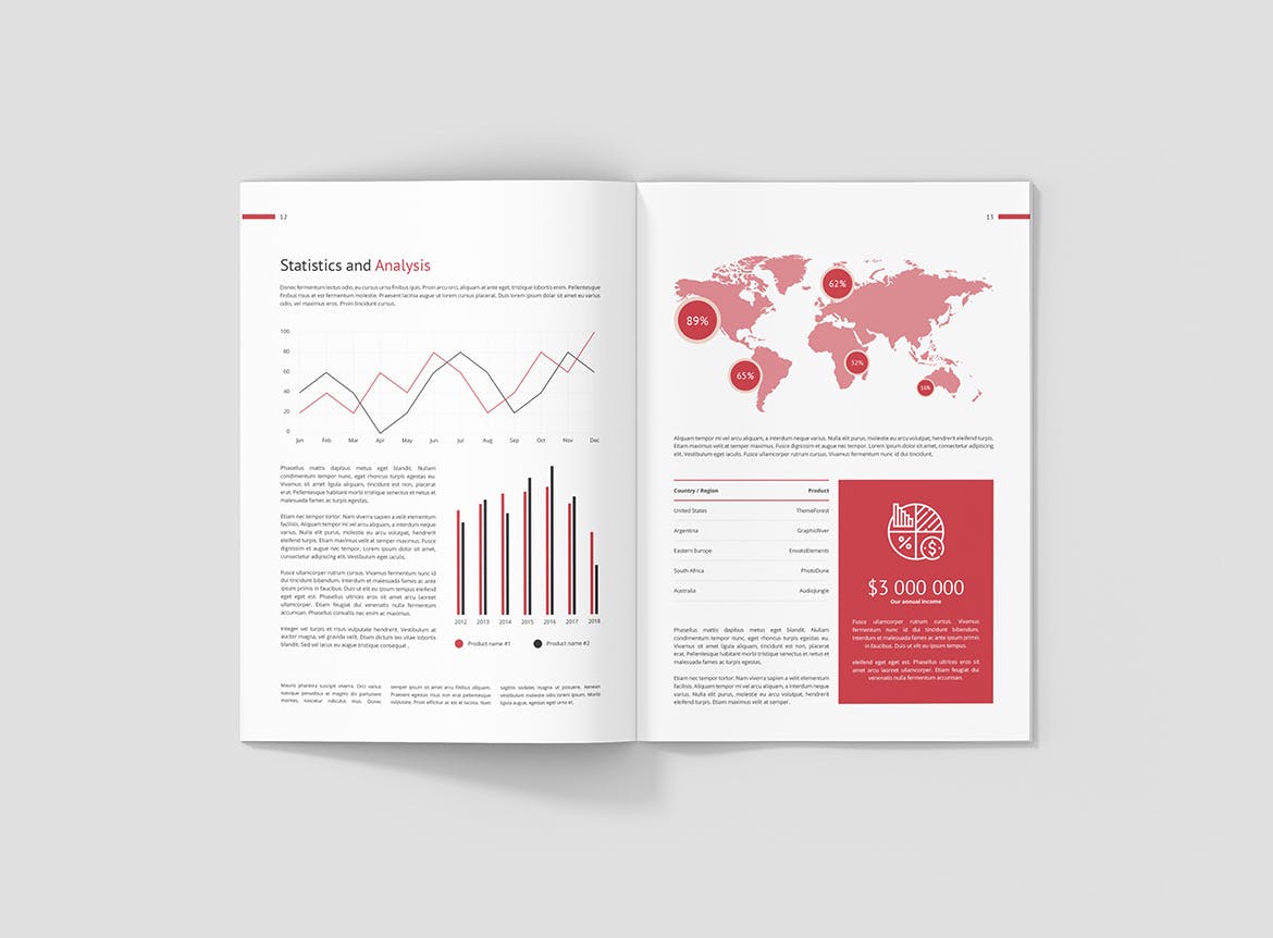 高档企业宣传/年度报告企业画册设计模板 Business Marketing – Company Profile插图(7)