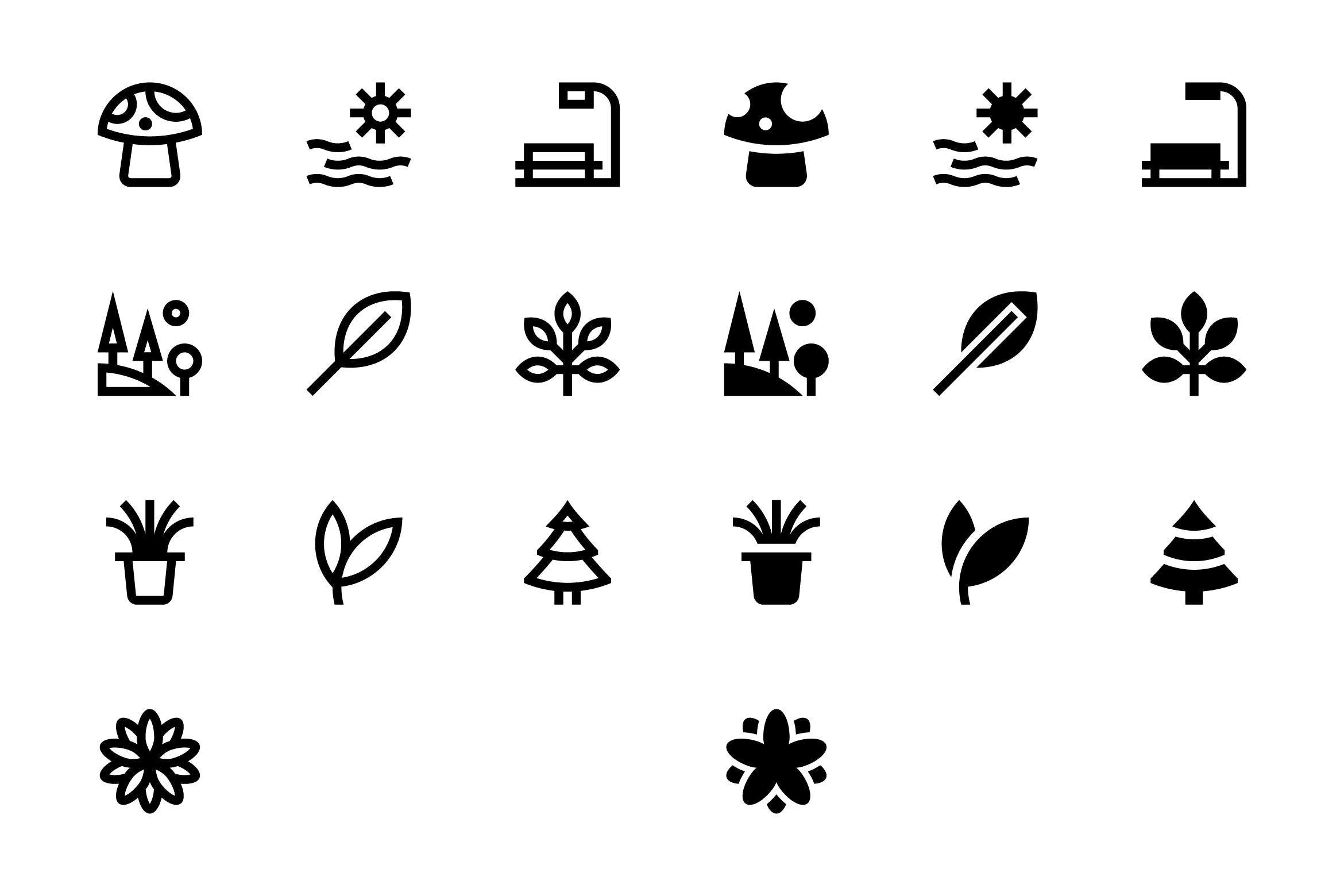 20枚自然主题SVG矢量第一素材精选图标#3 20 Nature Icons #3插图