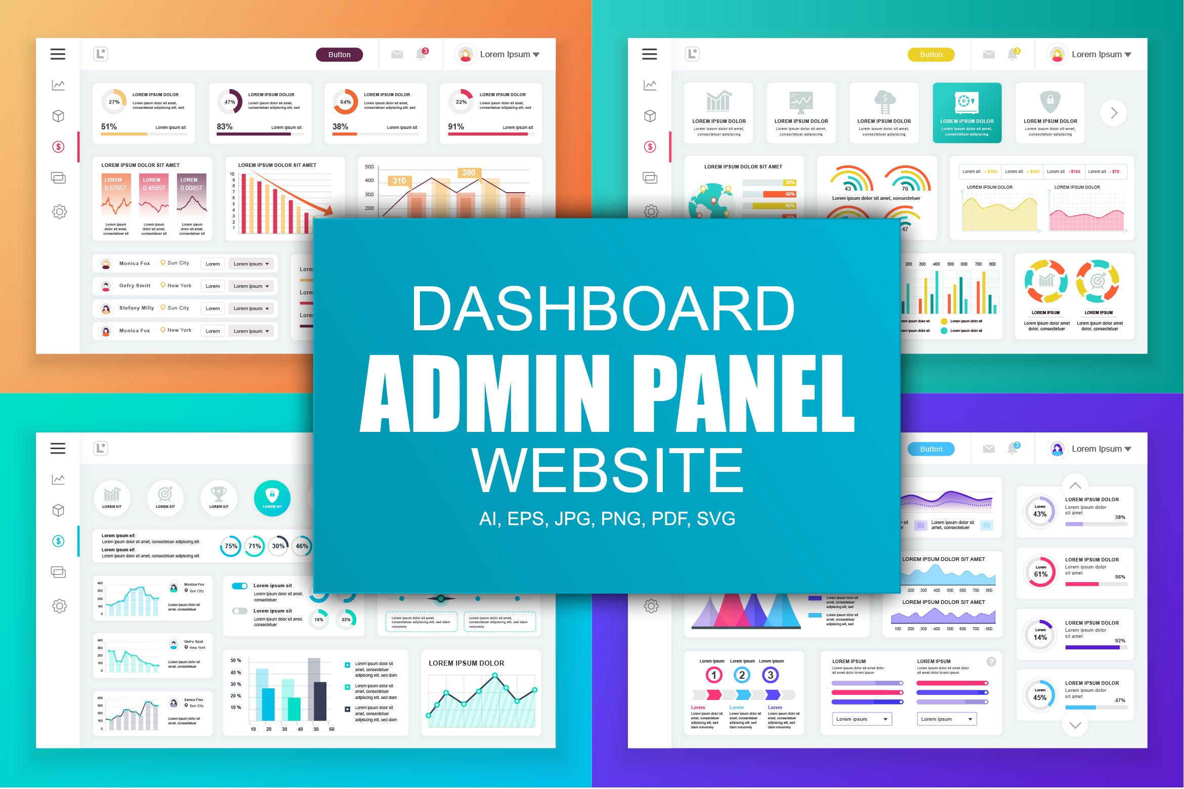 网站管理后台&数据统计系统界面UI设计第一素材精选素材v4 Dashboard Admin Panel Template插图