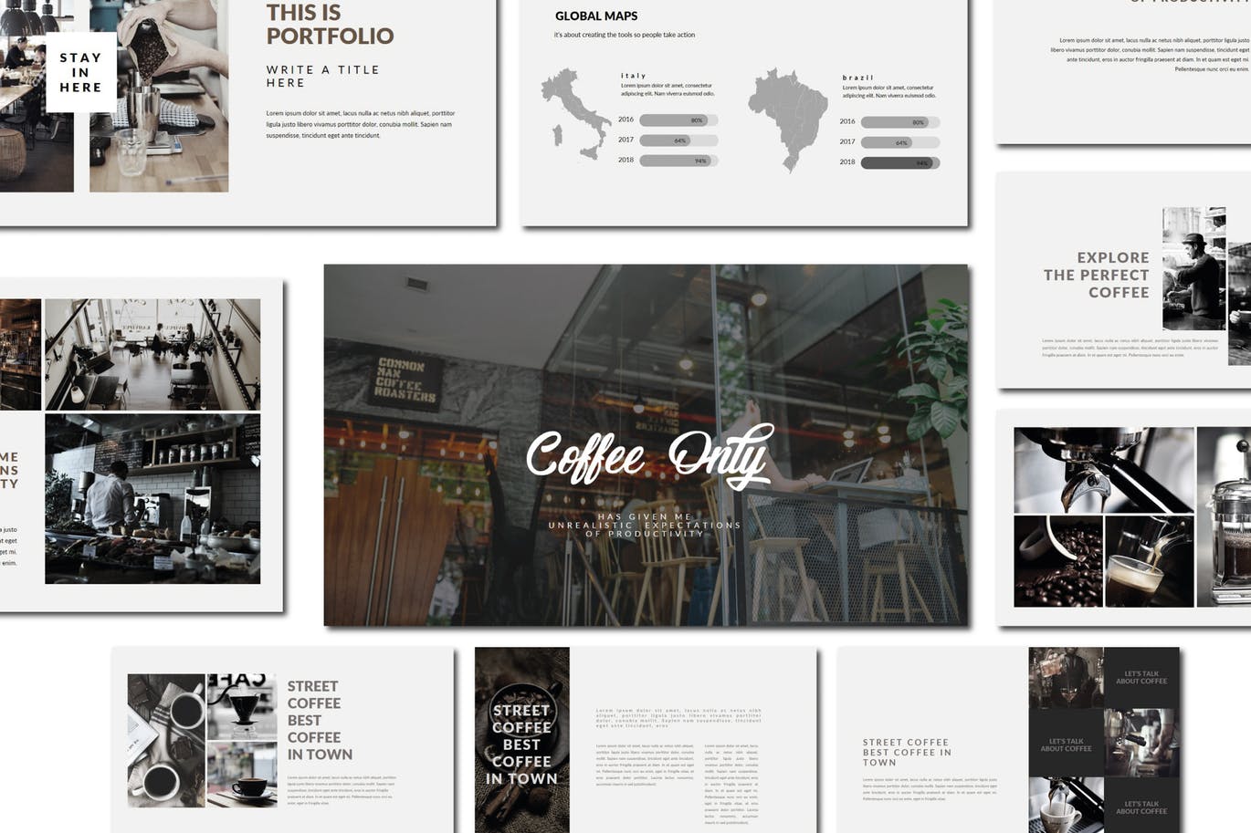 咖啡品牌/咖啡店策划方案蚂蚁素材精选PPT模板 Coffee | Powerpoint Template插图