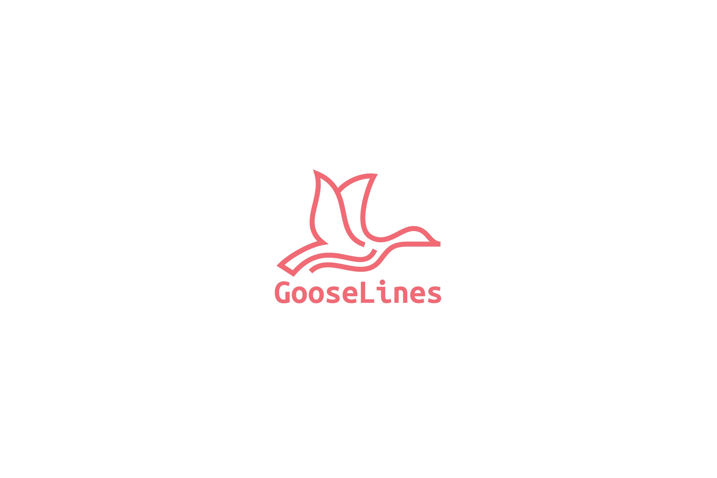 天鹅简笔画线条图形Logo设计第一素材精选模板 Goose Lines Logo插图