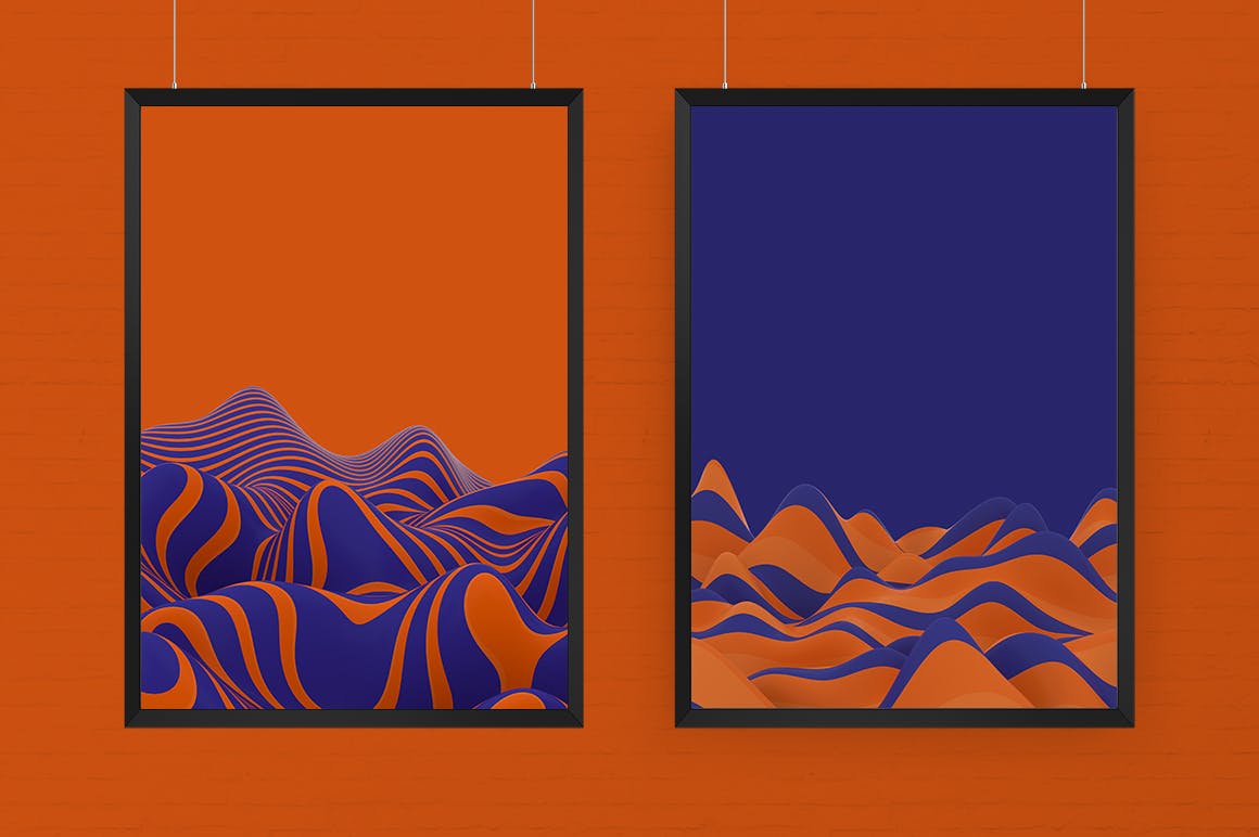 3D抽象波纹线条高清背景图素材 3D Abstract Wavy Lines Backgrounds插图(3)