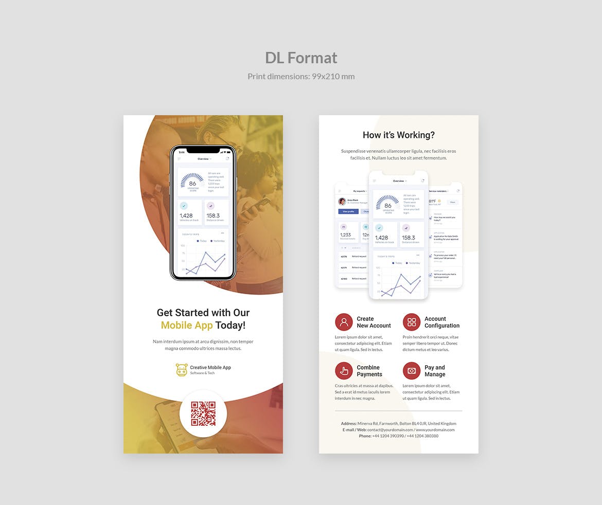 创意APP应用DL传单设计模板 Flyer DL – Creative App插图(8)