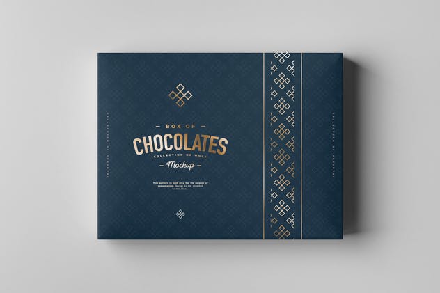 巧克力包装盒外观设计图第一素材精选模板 Box Of Chocolates Mock-up插图(12)
