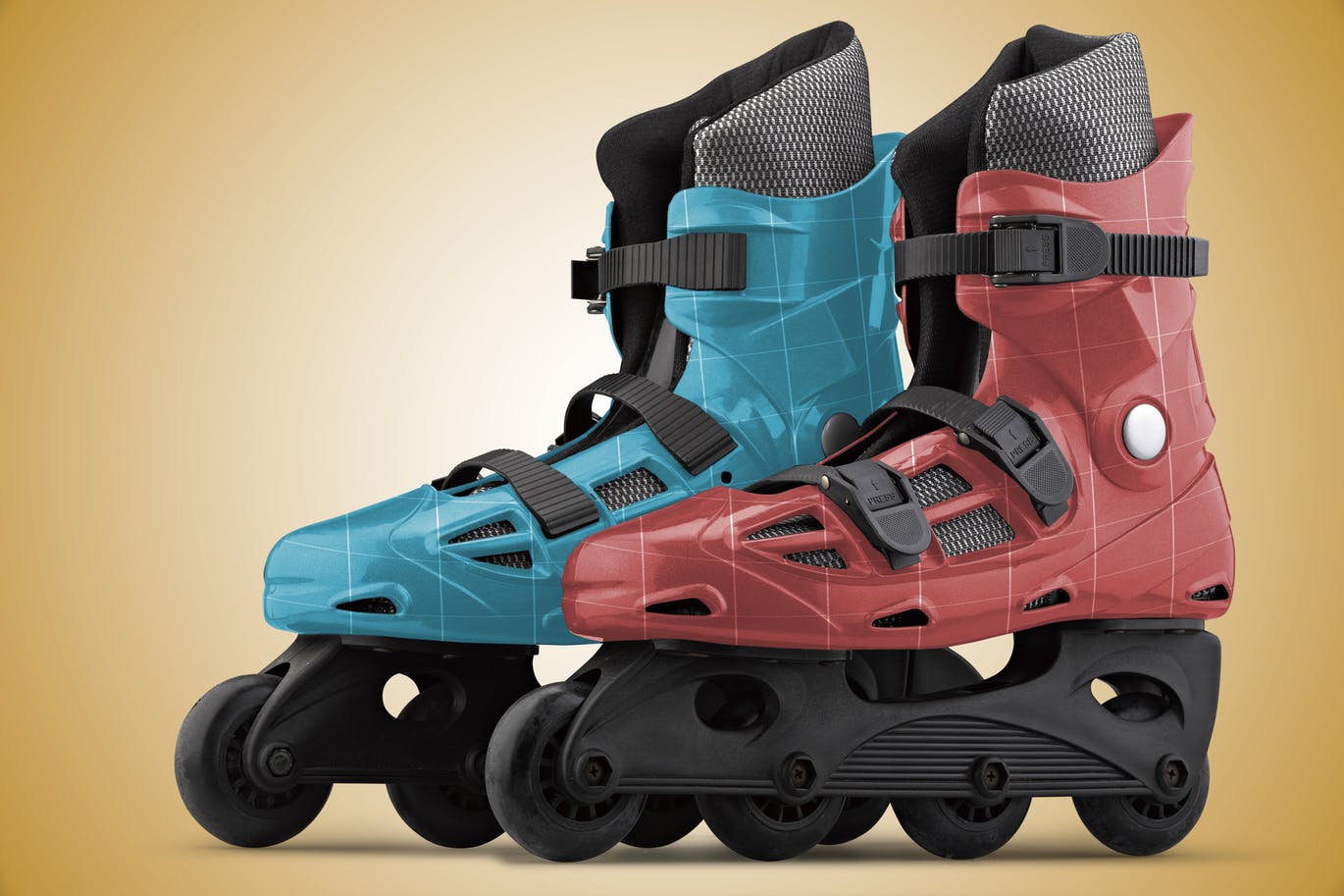 旱冰鞋溜冰鞋外观设计样机蚂蚁素材精选模板 Roller_Skate-Mockup插图