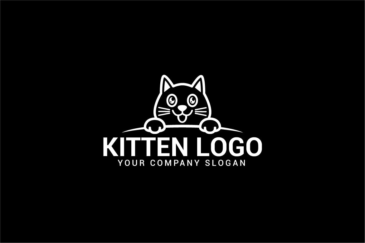可爱卡通猫图形Logo设计第一素材精选模板 KITTEN LOGO插图(2)