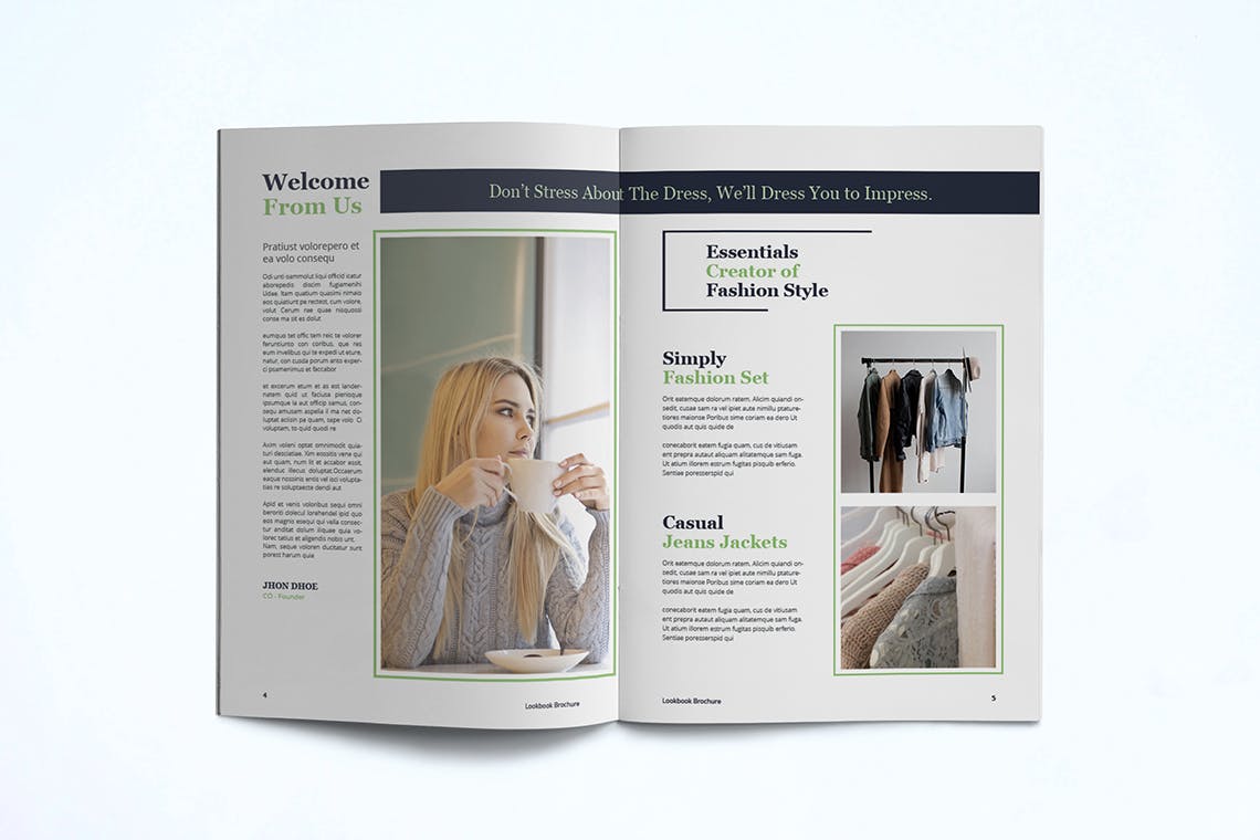 时装订货画册/新品上市产品第一素材精选目录设计模板v1 Fashion Lookbook Template插图(4)