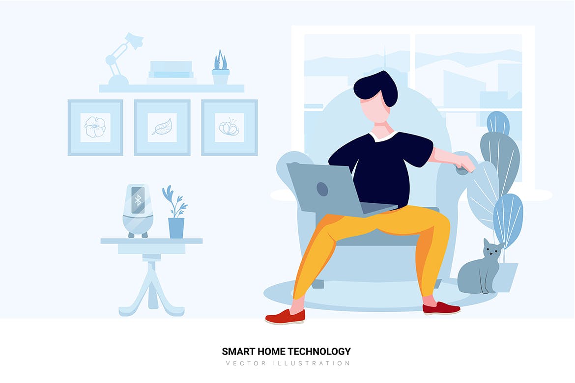 智能家居技术矢量场景插画素材 Smart Home Technology Vector Scenes插图11