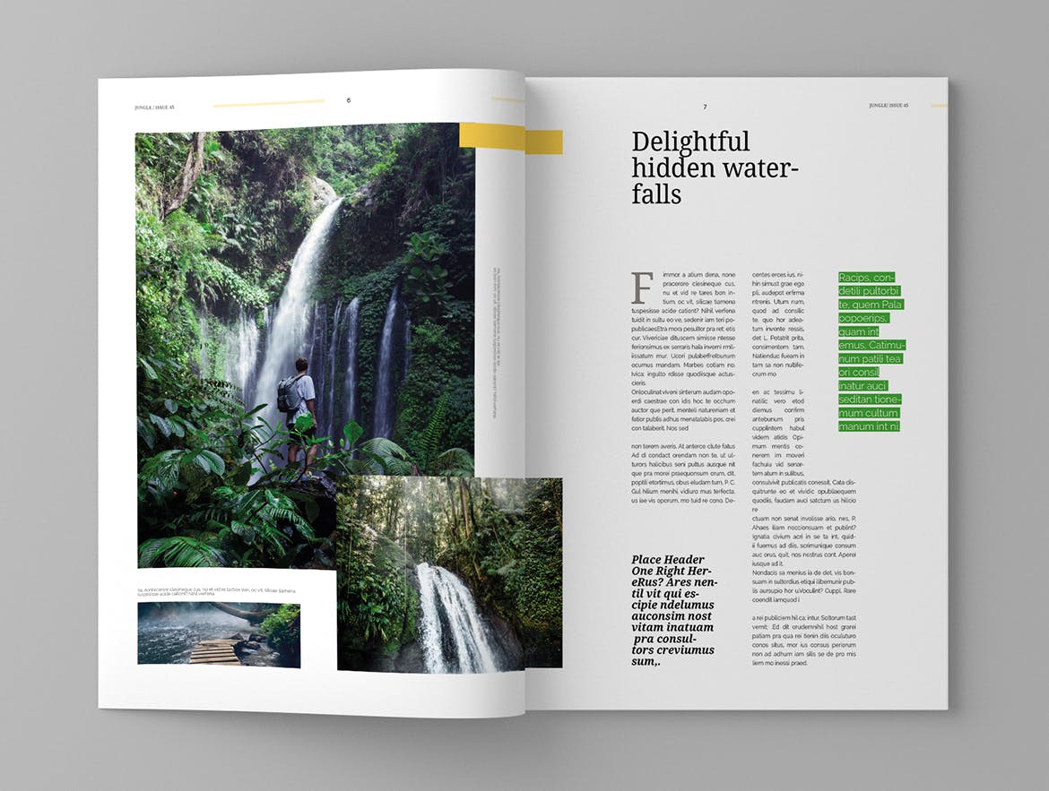 旅游行业第一素材精选杂志版式设计模板 Jungle – Magazine Template插图(5)