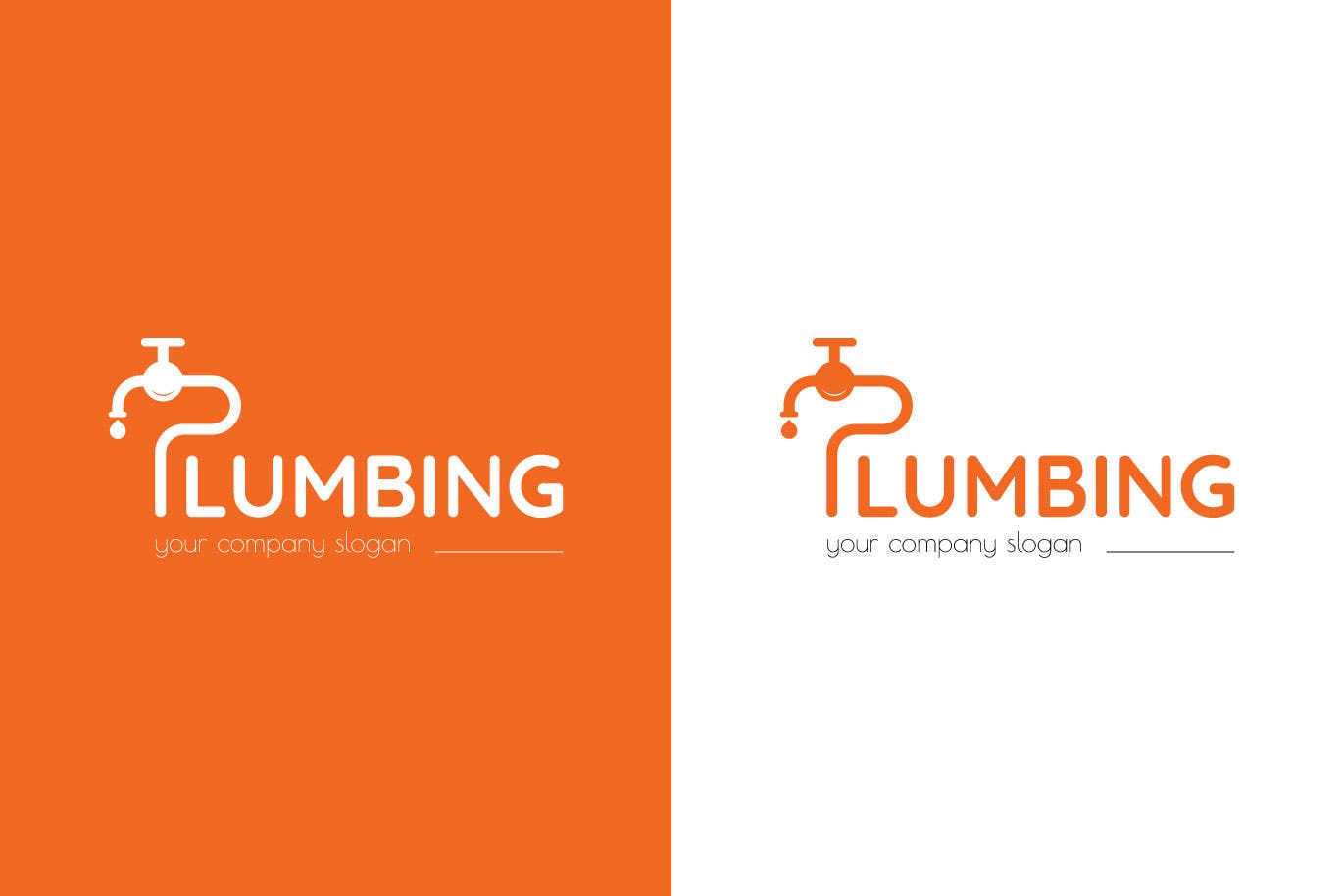 字母P图形供水设施品牌Logo设计第一素材精选模板 Plumbing Business Logo Template插图(1)