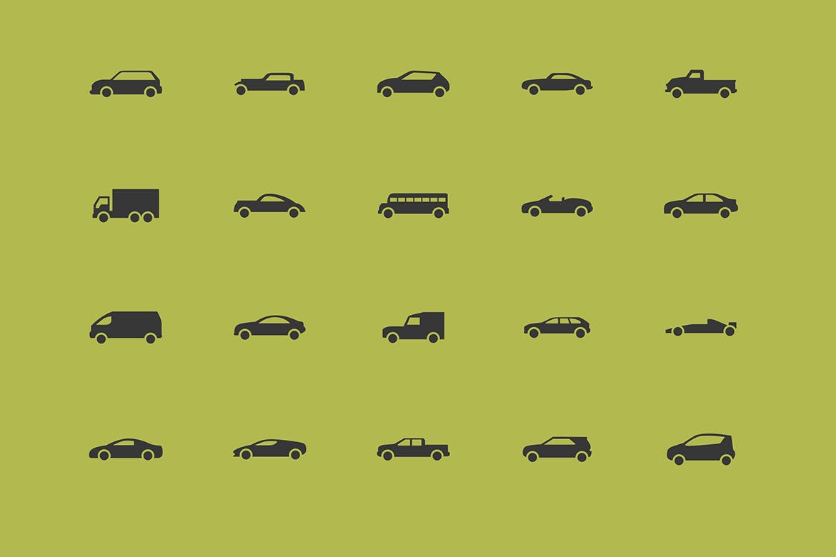 各种不同交通运输工具矢量大洋岛精选图标 Vehicles Icons / 3 Different Sheets插图1