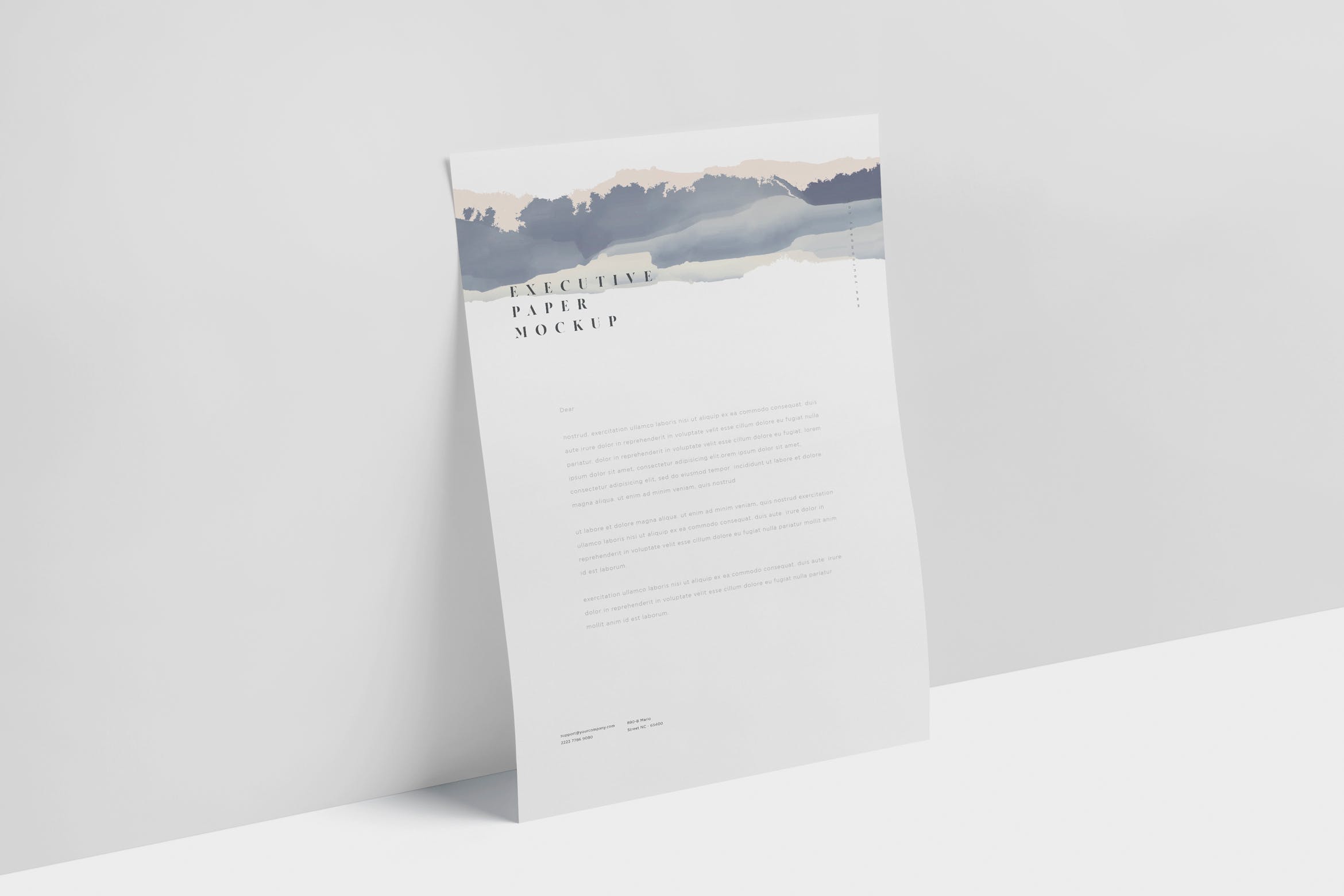 企业宣传单张设计效果图样机第一素材精选 Executive Paper Mockup – 7×10 Inch Size插图