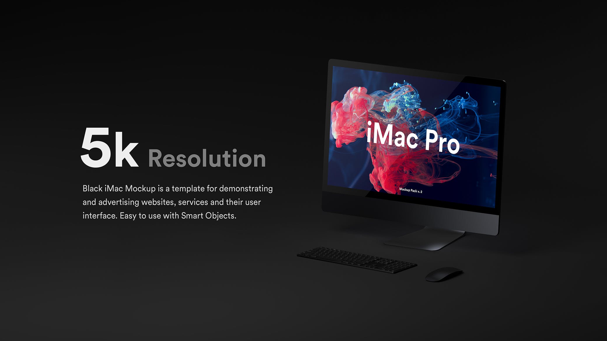 iMac Pro高端一体机电脑屏幕演示第一素材精选样机 Dark iMac Pro Mockup插图(15)