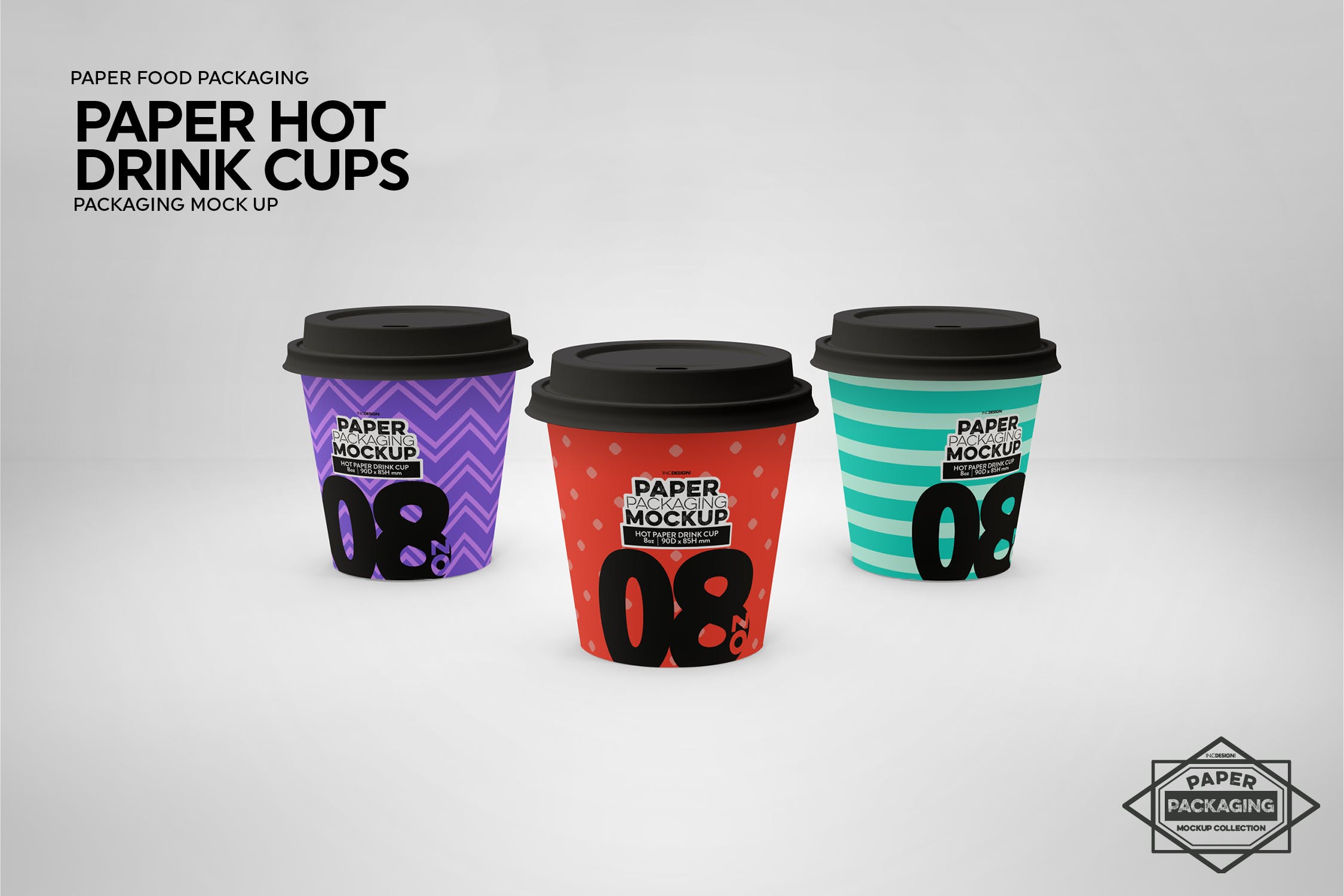热饮一次性纸杯外观设计第一素材精选 Paper Hot Drink Cups Packaging Mockup插图(14)