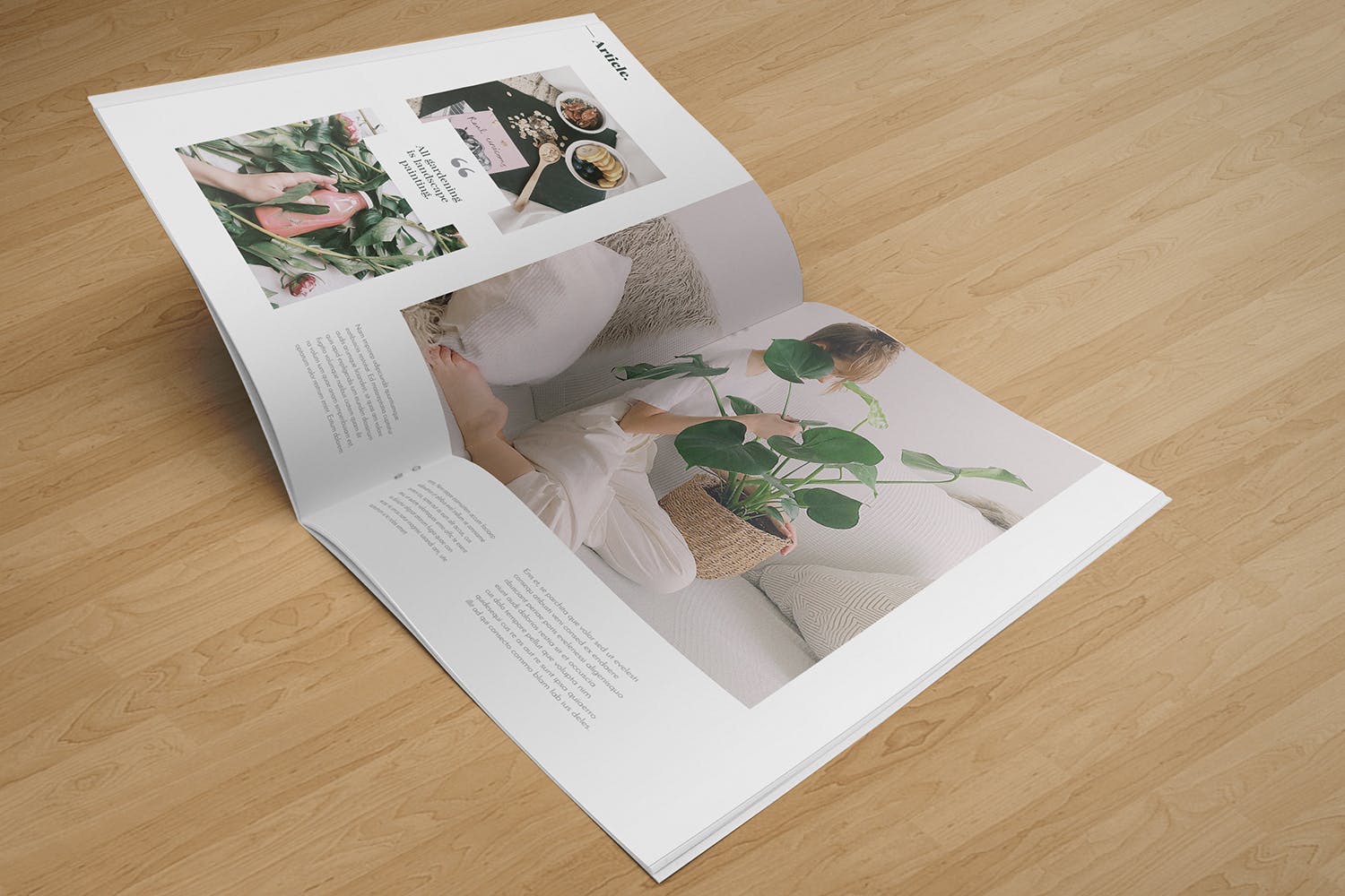 A4宣传小册子/企业画册翻页视图样机第一素材精选 A4 Brochure Mockup Open Pages插图(2)