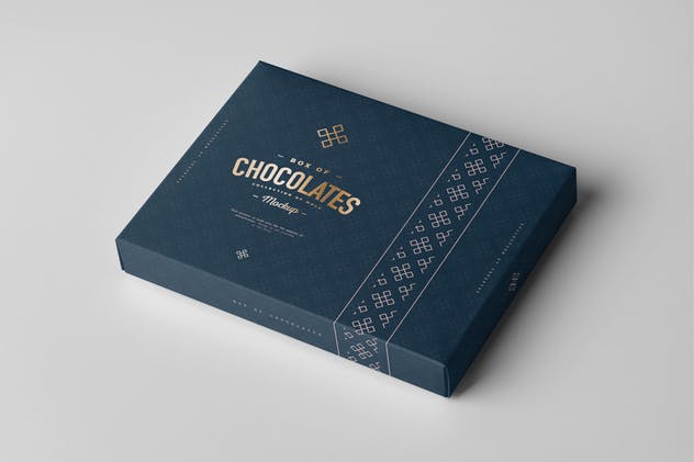 巧克力包装盒外观设计图第一素材精选模板 Box Of Chocolates Mock-up插图(2)