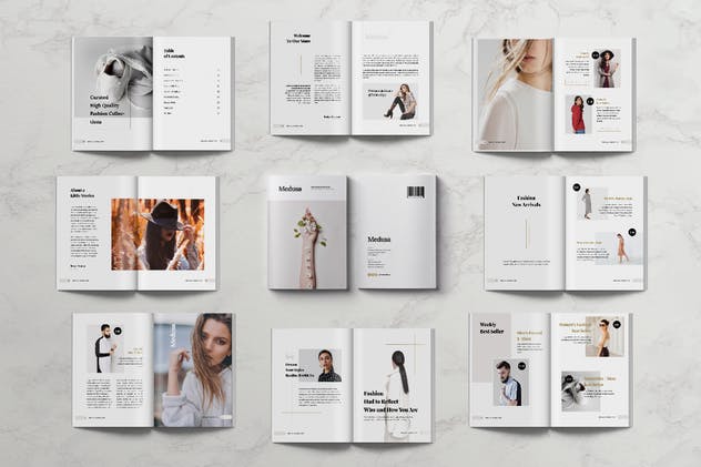 24页时尚产品目录手册版式大洋岛精选Lookbook设计模板 MEDUSA – Lookbook Brochure Fashion插图5