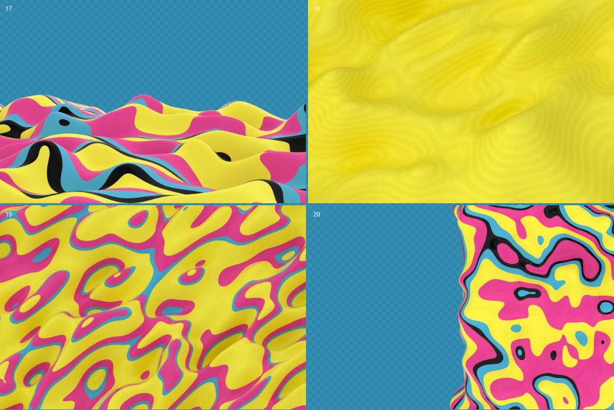 复古配色风格抽象3D波纹背景图素材 Abstract  3D Wavy Lines Background – Retro Color插图11
