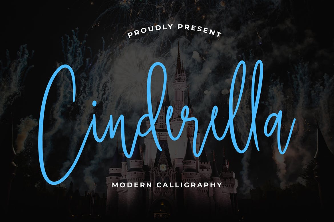 优雅风格英文硬笔书法字体蚂蚁素材精选 Cinderella Beautiful Calligraphy Font插图(1)