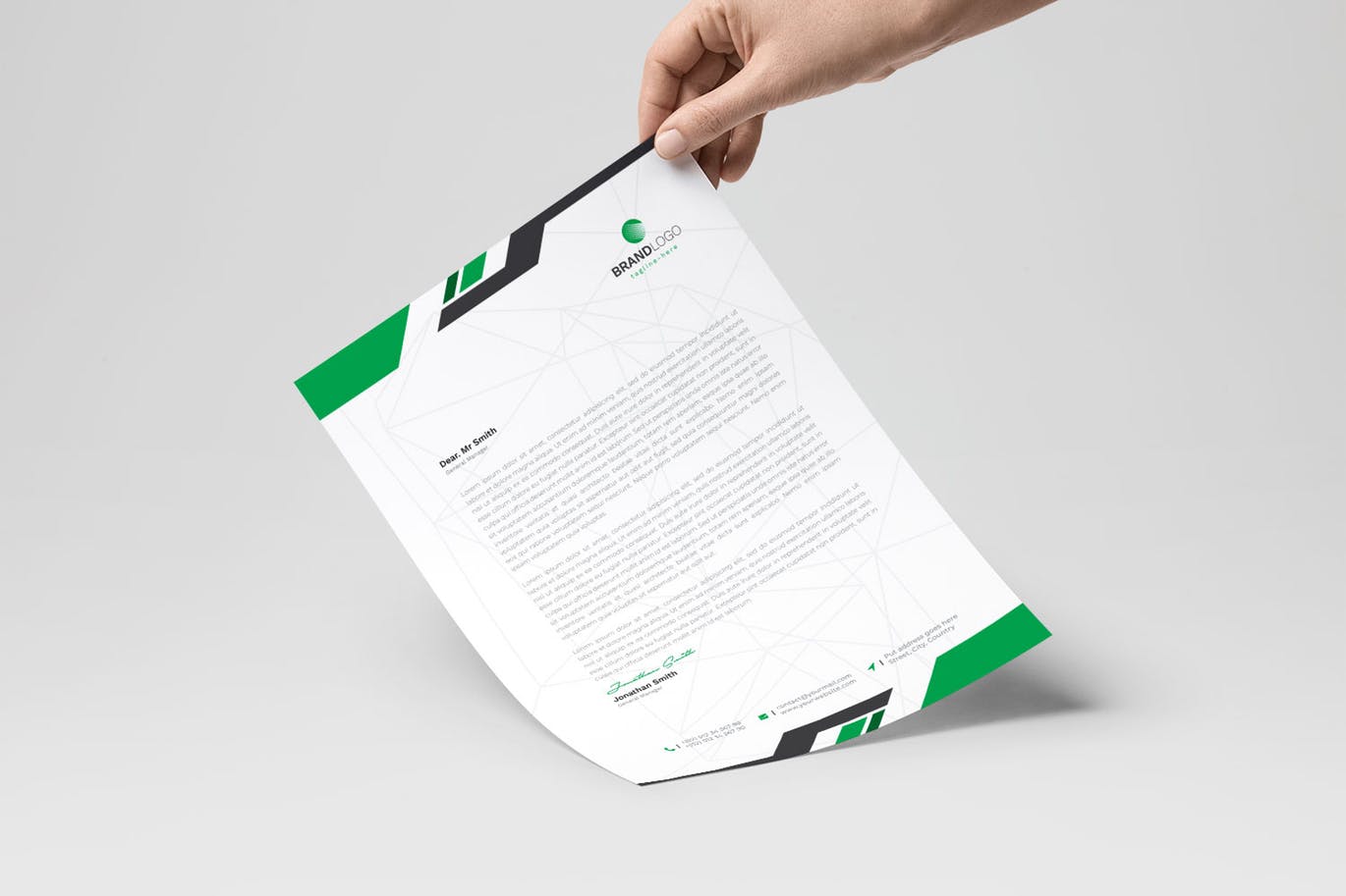 信息科技公司适用的企业信纸设计模板 Letterhead插图3