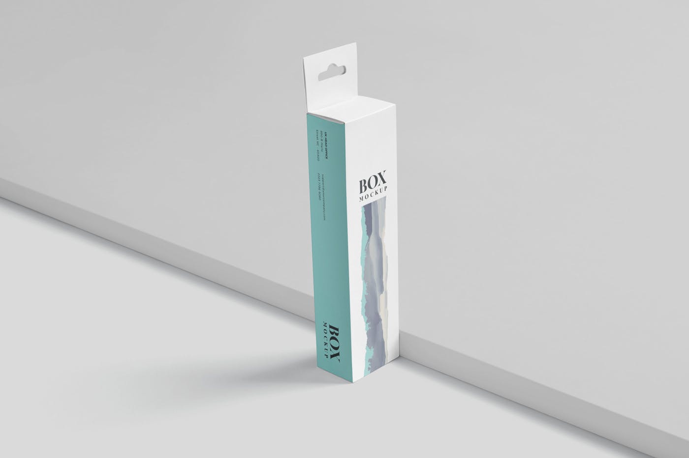 超薄矩形长条包装盒外观设计效果图第一素材精选 Box Mockup PSDs – High Slim Rectangle Size Hanger插图(2)