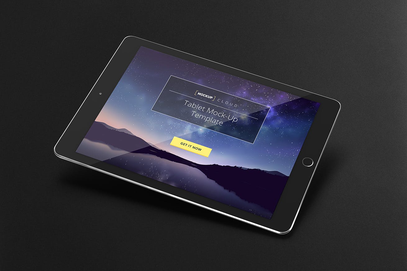 单色背景平板电脑UI设计展示第一素材精选样机 Tablet Mockup Set插图(5)