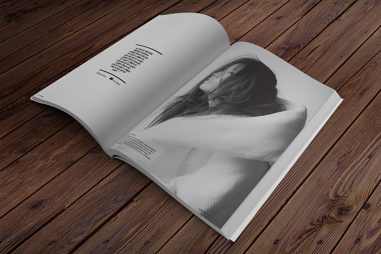 杂志内页排版设计透视图样机大洋岛精选 Magazine Mockup Perspective View插图2