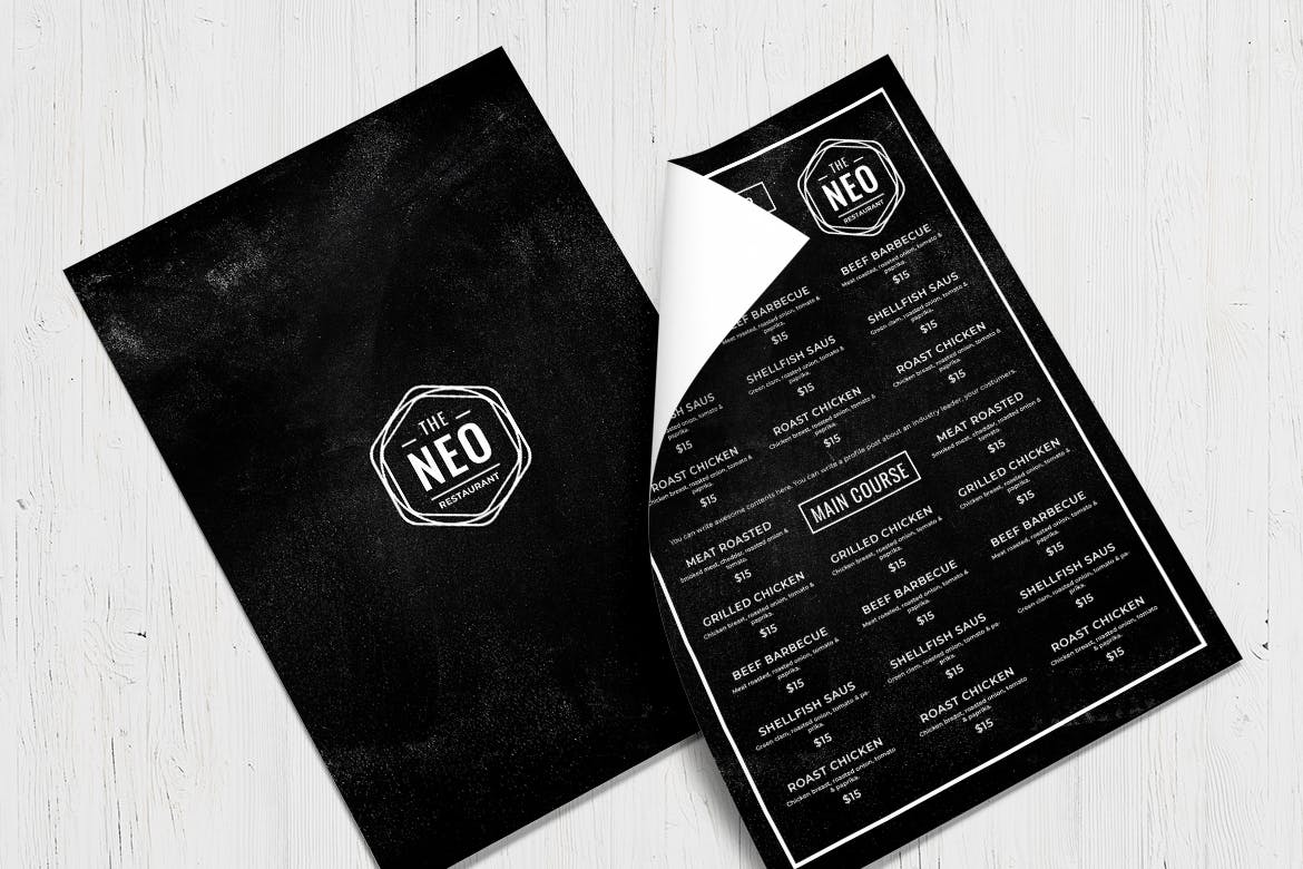 黑板画风格西餐厅大洋岛精选菜单模板v37 Blackboard Food Menu. 37插图2