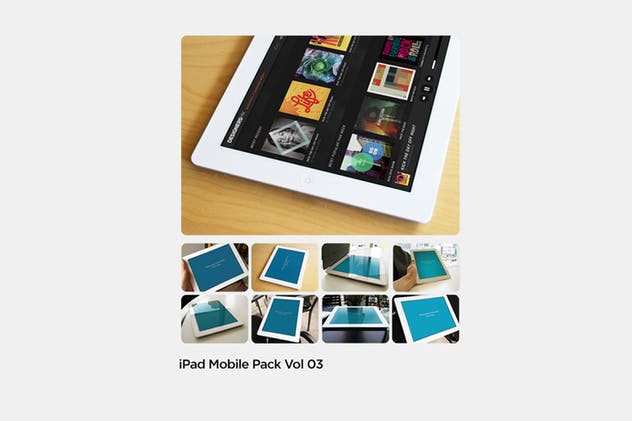 iPad平板电脑响应式设计预览第一素材精选样机模板 iPad Mobile Design Tablet Mock-Up Bundle插图(3)